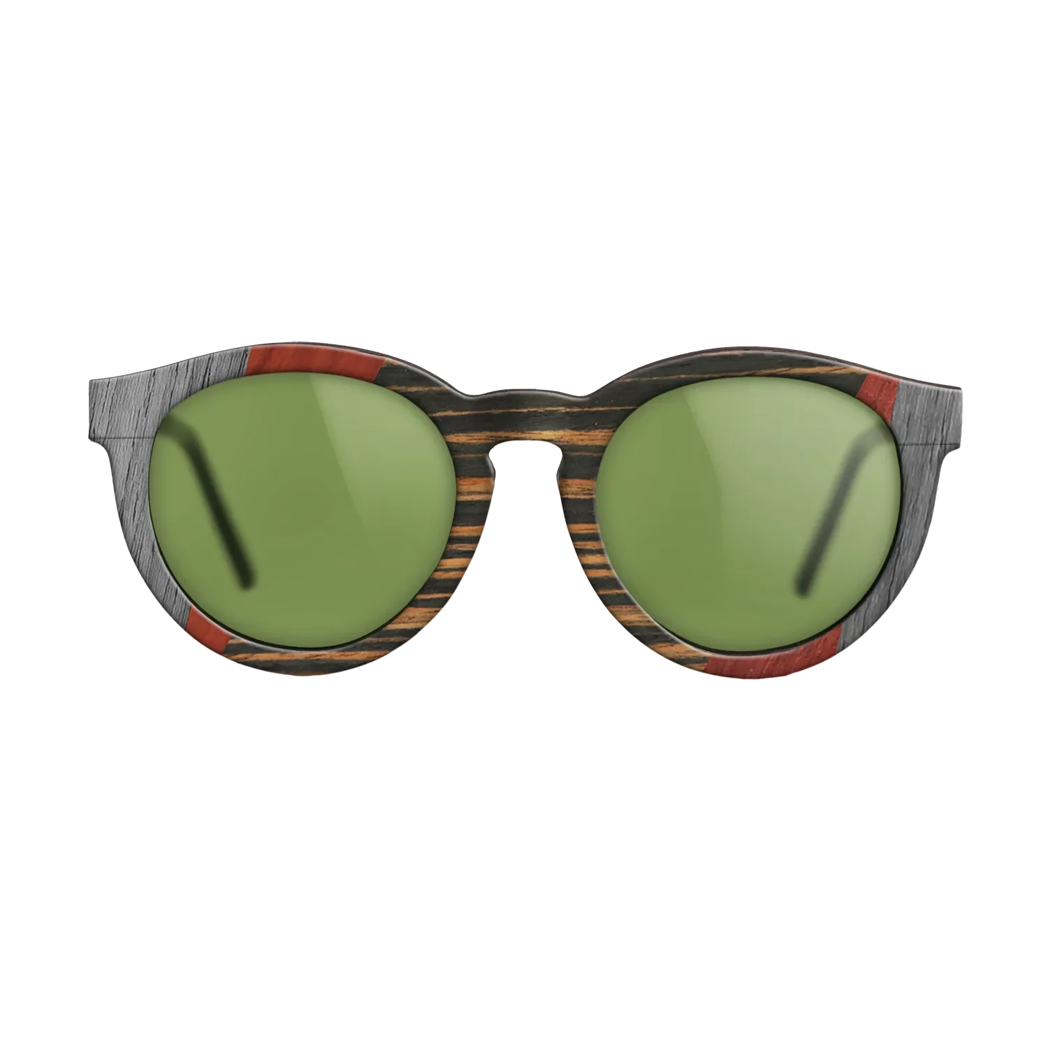 Fumed Oak,Poplar Dyed: Red,Poplar Dyed: Grey,Italian Ebony,Olive Burl: Mosaic - The Rebel - Round - 2056 - SIRIS wood optic