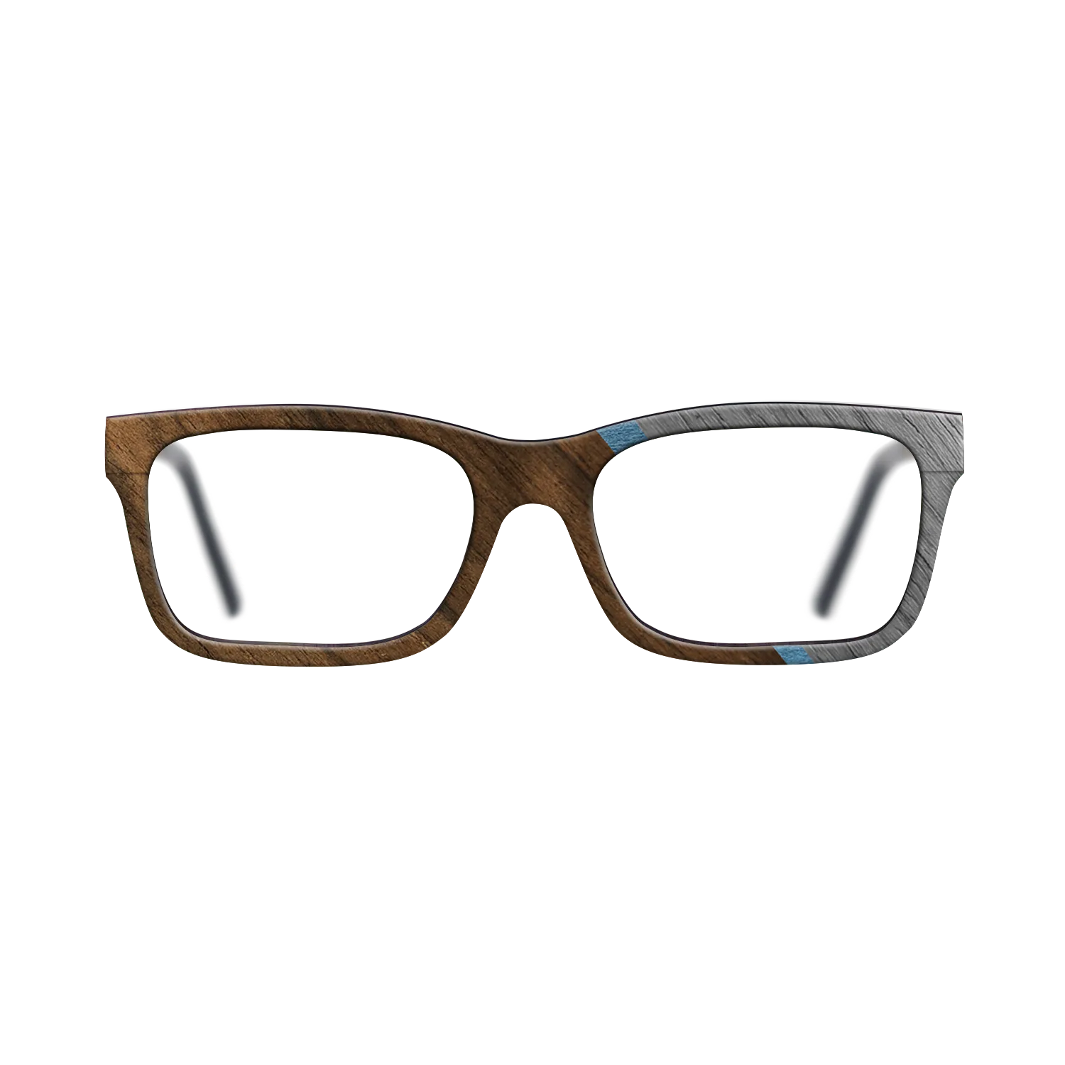 Fumed Oak,Poplar Dyed: Red,Ziricote Dark Quartered,Poplar Dyed: Baby Blue: Angle Cut - The Sage - Rectangle - 1911 - SIRIS wood optic