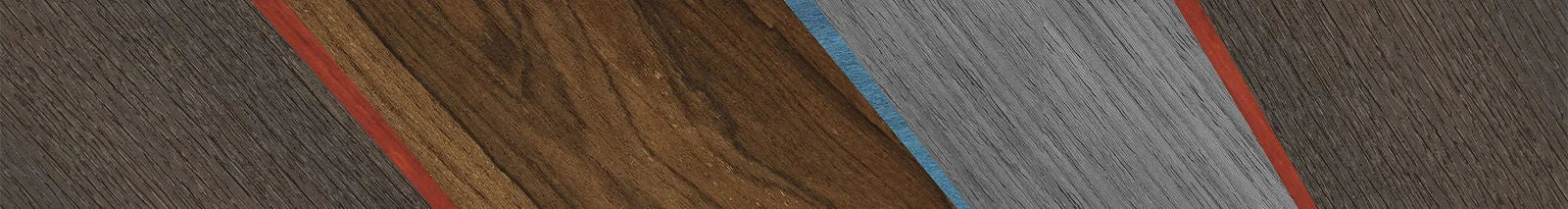 Fumed Oak,Poplar Dyed: Red,Ziricote Dark Quartered,Poplar Dyed: Baby Blue: Angle Cut - The Sage - Rectangle - 1911 - SIRIS wood optic