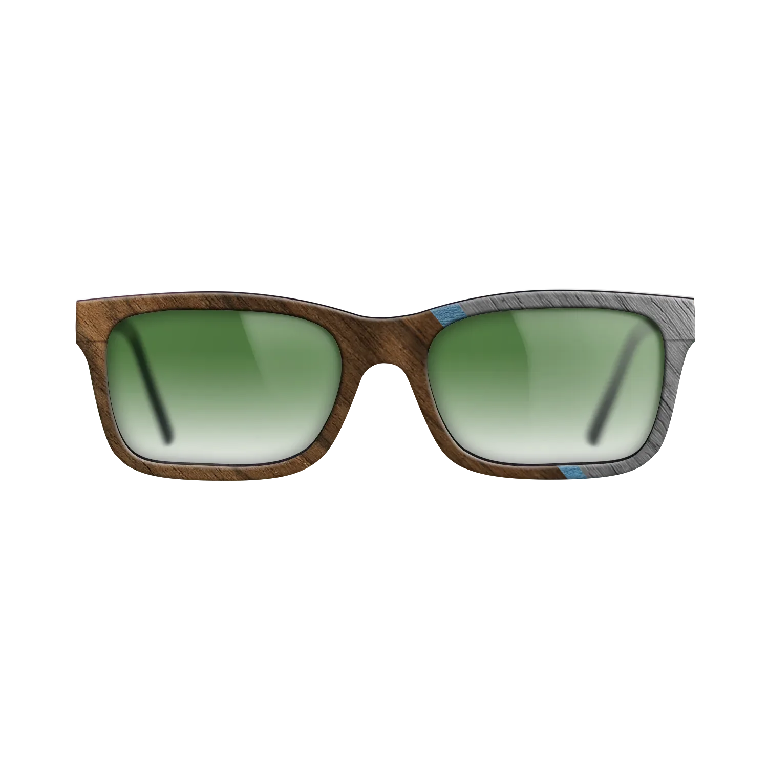 Fumed Oak,Poplar Dyed: Red,Ziricote Dark Quartered,Poplar Dyed: Baby Blue: Angle Cut - The Sage - Rectangle - 1911 - SIRIS wood optic