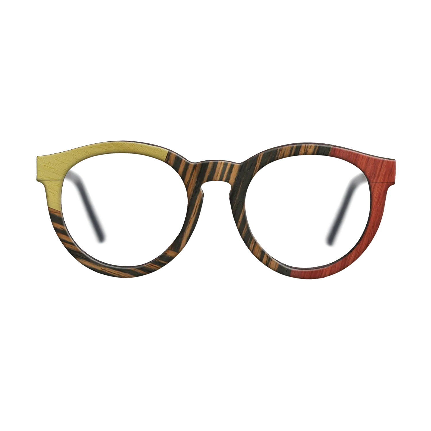 Fumed Oak,Poplar Dyed: Yellow,Poplar Dyed: Red,Italian Ebony: Geometric - The Rebel - Round - SIRIS wood optic