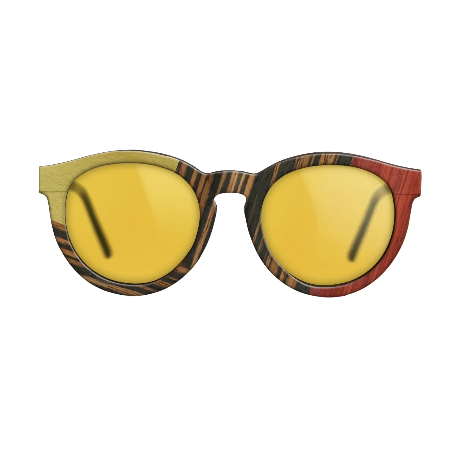 Fumed Oak,Poplar Dyed: Yellow,Poplar Dyed: Red,Italian Ebony: Geometric - The Rebel - Round - SIRIS wood optic