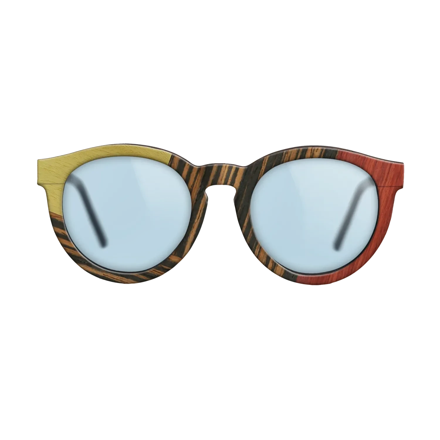 Fumed Oak,Poplar Dyed: Yellow,Poplar Dyed: Red,Italian Ebony: Geometric - The Rebel - Round - SIRIS wood optic