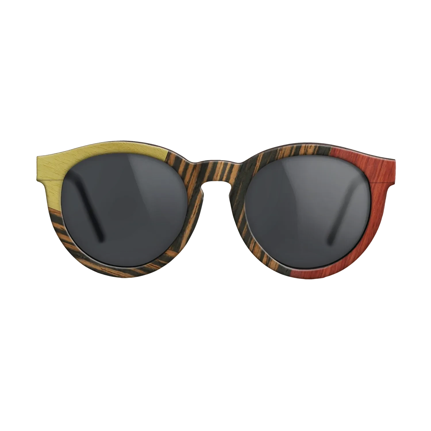 Fumed Oak,Poplar Dyed: Yellow,Poplar Dyed: Red,Italian Ebony: Geometric - The Rebel - Round - SIRIS wood optic