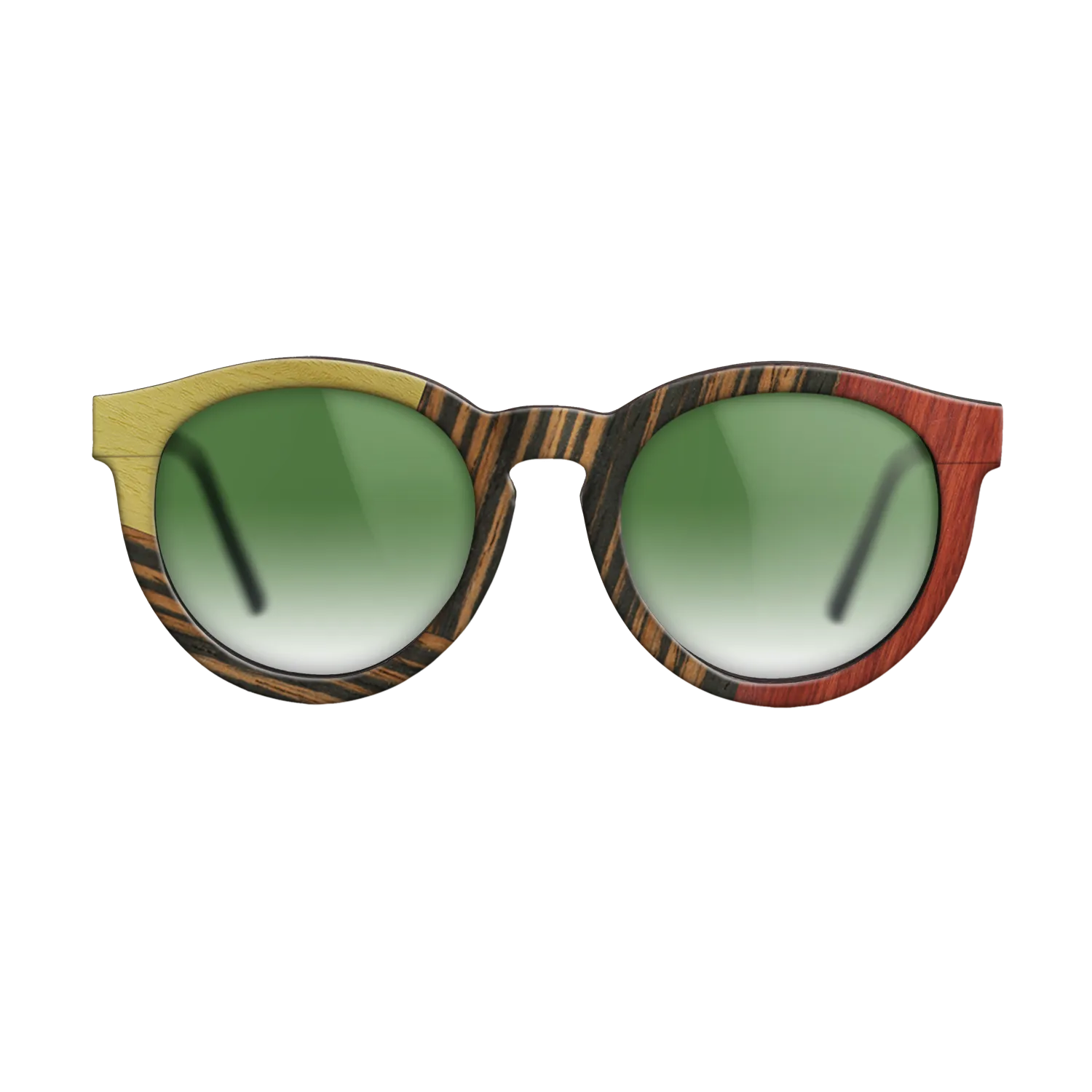 Fumed Oak,Poplar Dyed: Yellow,Poplar Dyed: Red,Italian Ebony: Geometric - The Rebel - Round - SIRIS wood optic