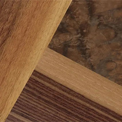 Fumed Oak,Walnut Burl,Rosewood Reconstituted: Cubic Cuts - The Rebel - Round - SIRIS wood optic