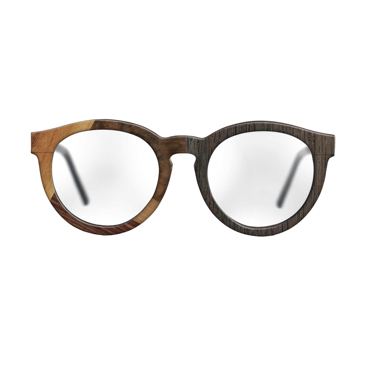 Fumed Oak,Walnut Burl,Rosewood Reconstituted: Cubic Cuts - The Rebel - Round - SIRIS wood optic