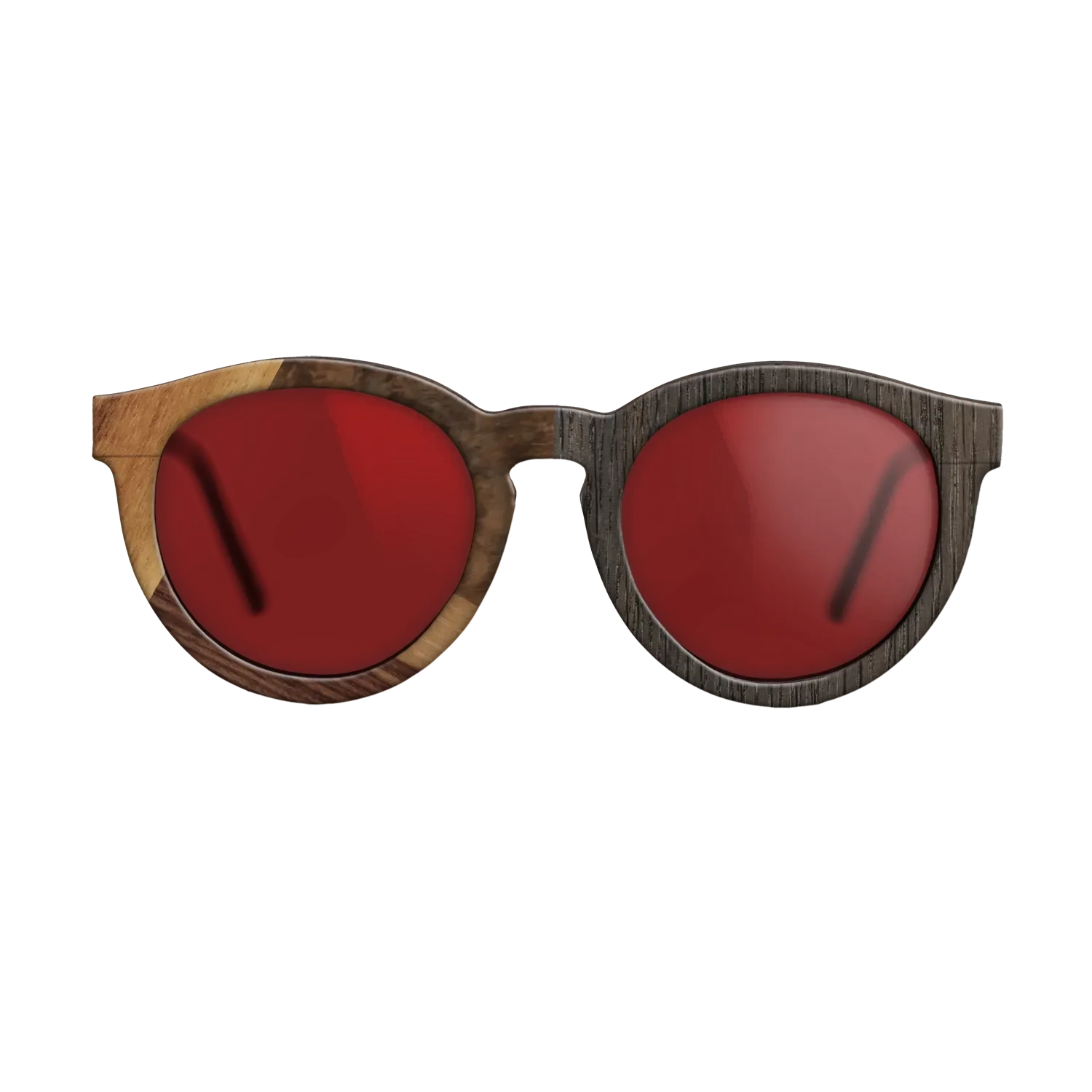 Fumed Oak,Walnut Burl,Rosewood Reconstituted: Cubic Cuts - The Rebel - Round - SIRIS wood optic