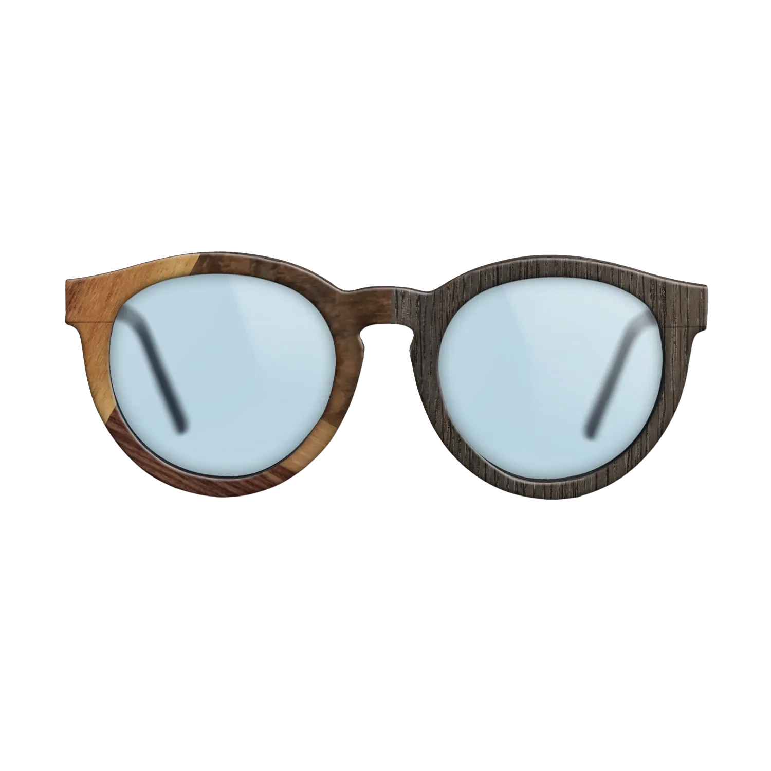 Fumed Oak,Walnut Burl,Rosewood Reconstituted: Cubic Cuts - The Rebel - Round - SIRIS wood optic