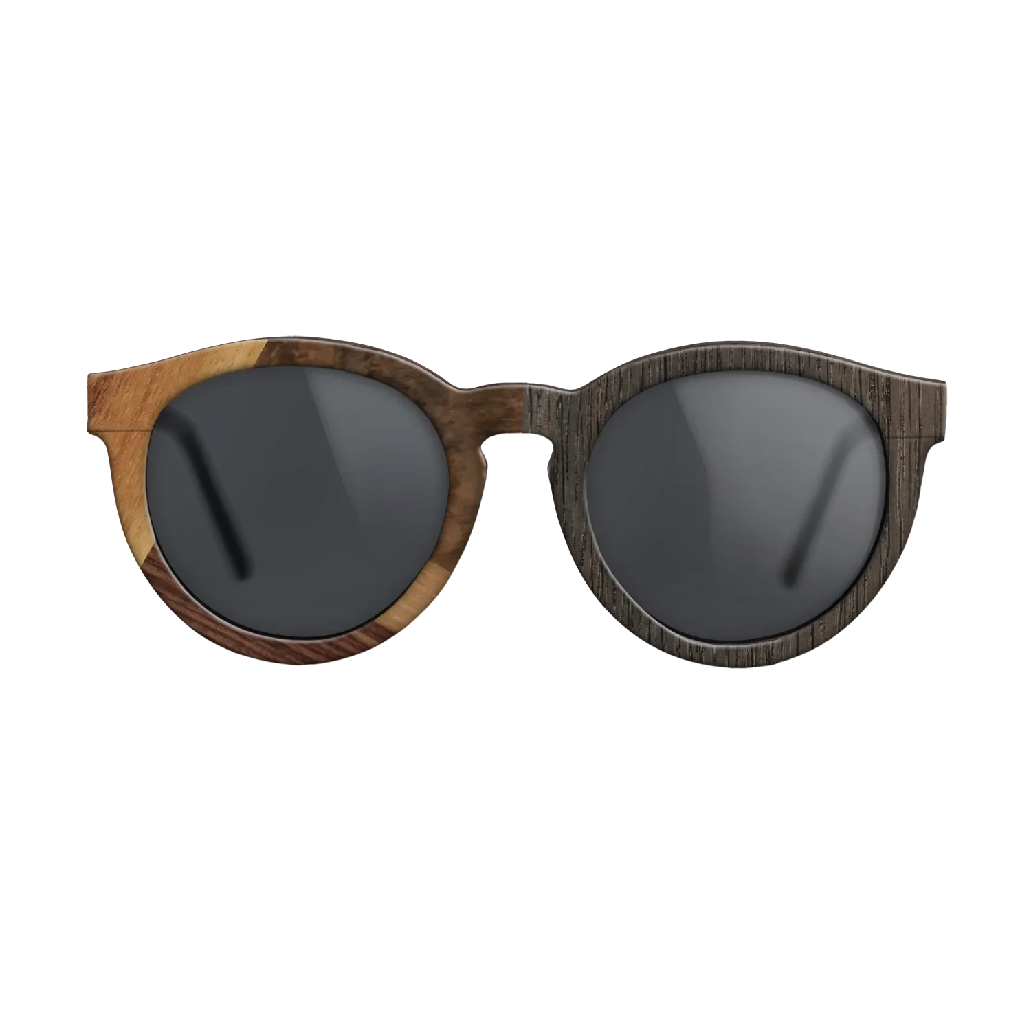 Fumed Oak,Walnut Burl,Rosewood Reconstituted: Cubic Cuts - The Rebel - Round - SIRIS wood optic