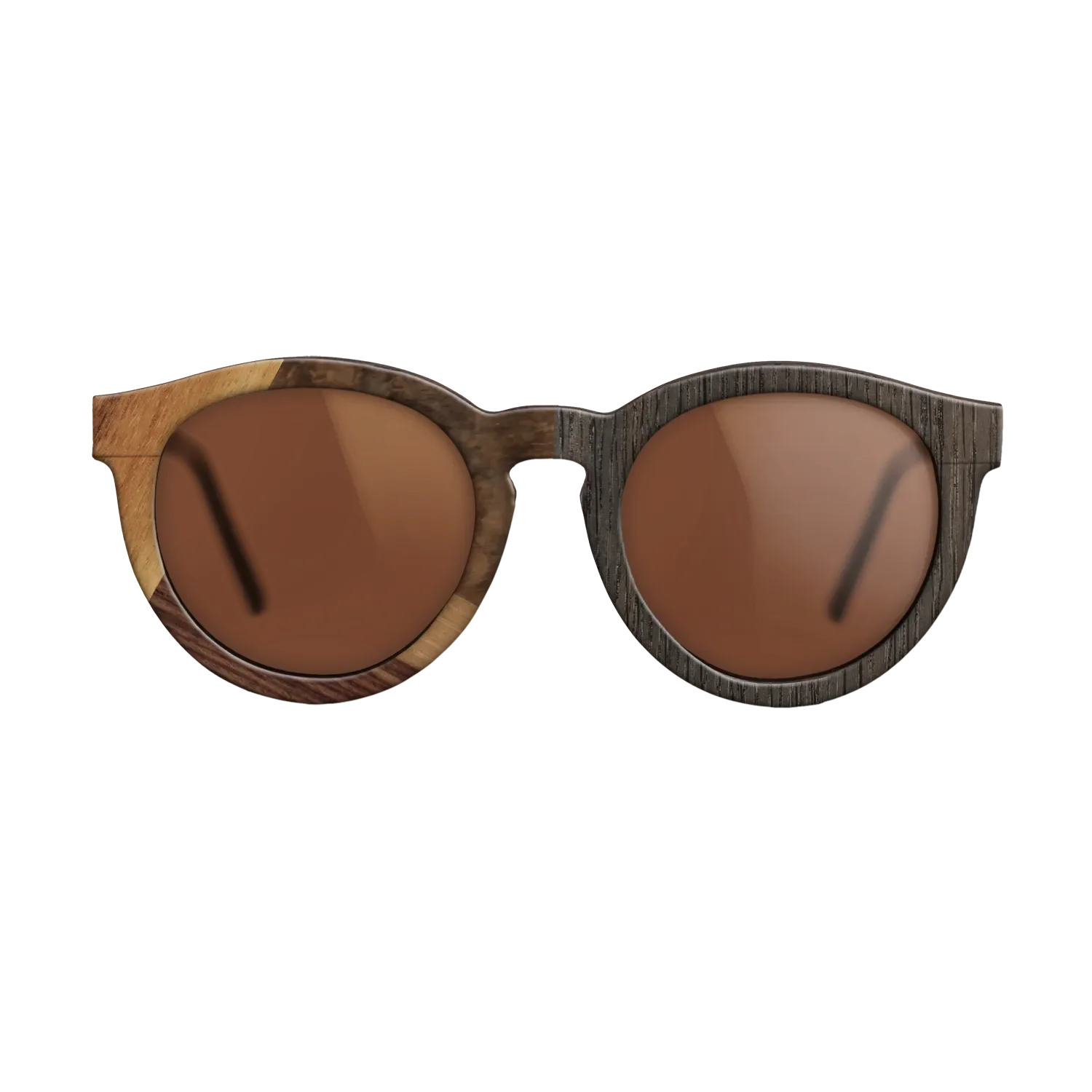 Fumed Oak,Walnut Burl,Rosewood Reconstituted: Cubic Cuts - The Rebel - Round - SIRIS wood optic