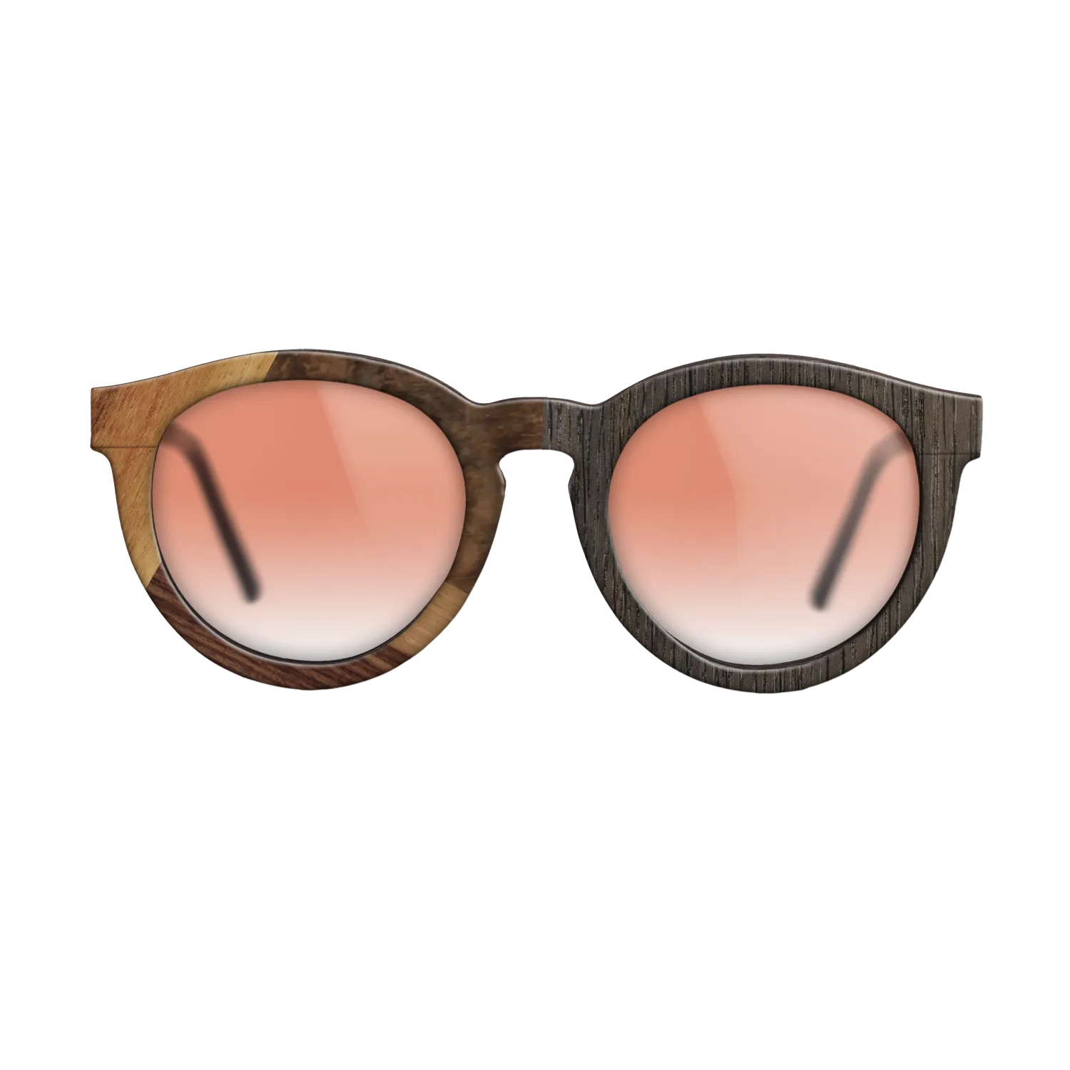 Fumed Oak,Walnut Burl,Rosewood Reconstituted: Cubic Cuts - The Rebel - Round - SIRIS wood optic