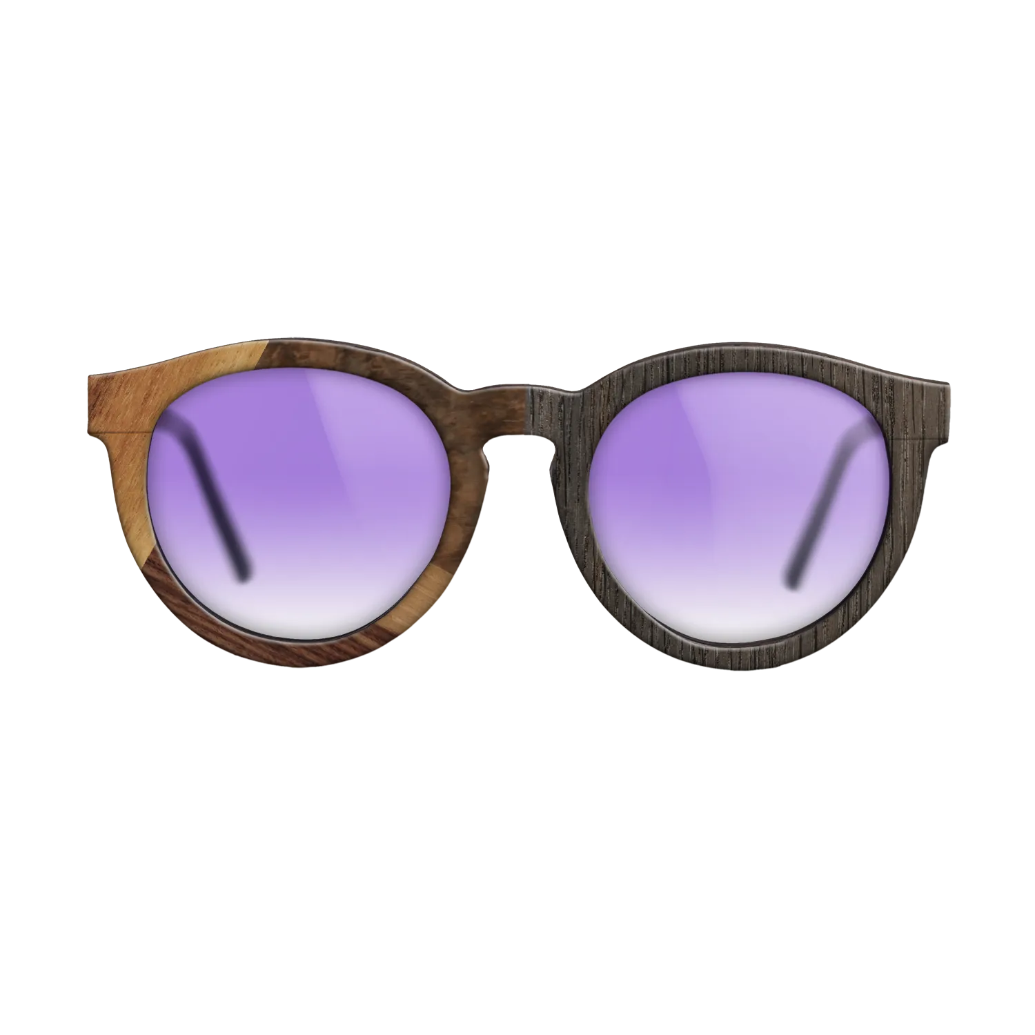 Fumed Oak,Walnut Burl,Rosewood Reconstituted: Cubic Cuts - The Rebel - Round - SIRIS wood optic