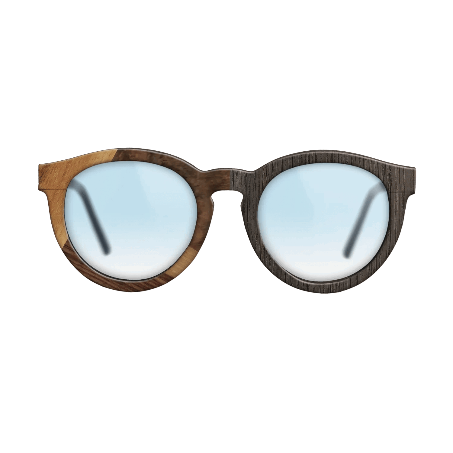 Fumed Oak,Walnut Burl,Rosewood Reconstituted: Cubic Cuts - The Rebel - Round - SIRIS wood optic