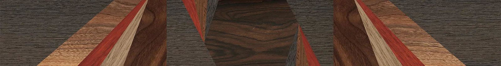 Fumed Oak,Walnut Claro Light,Poplar Dyed: Red,Ziricote Dark Quartered,Ziricote Light Quartered,Poplar Dyed: Grey: Fractal - The Sage - Rectangle - SIRIS wood optic