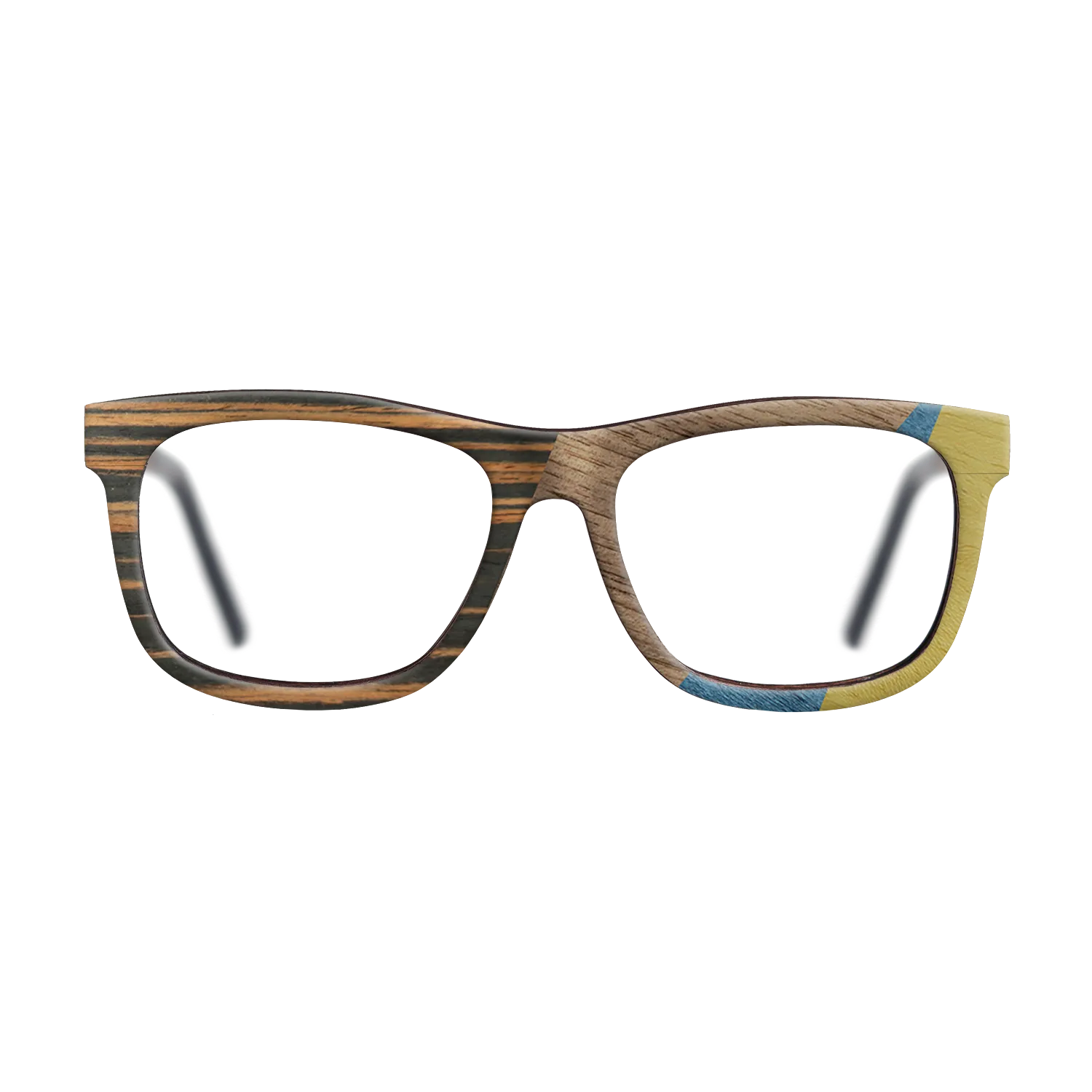 Fumed Oak,Walnut: Straight Grain,Italian Ebony,Poplar Dyed: Yellow,Poplar Dyed: Blue Denim: Angle Cut - The Hero - Square - SIRIS wood optic