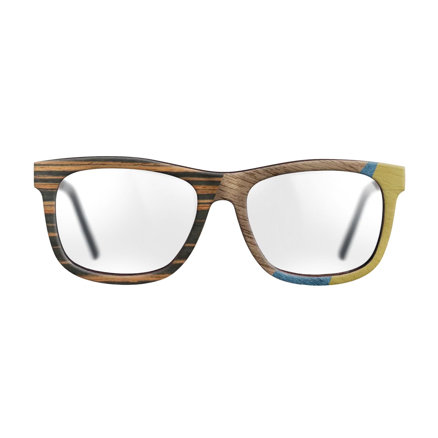 Fumed Oak,Walnut: Straight Grain,Italian Ebony,Poplar Dyed: Yellow,Poplar Dyed: Blue Denim: Angle Cut - The Hero - Square - SIRIS wood optic