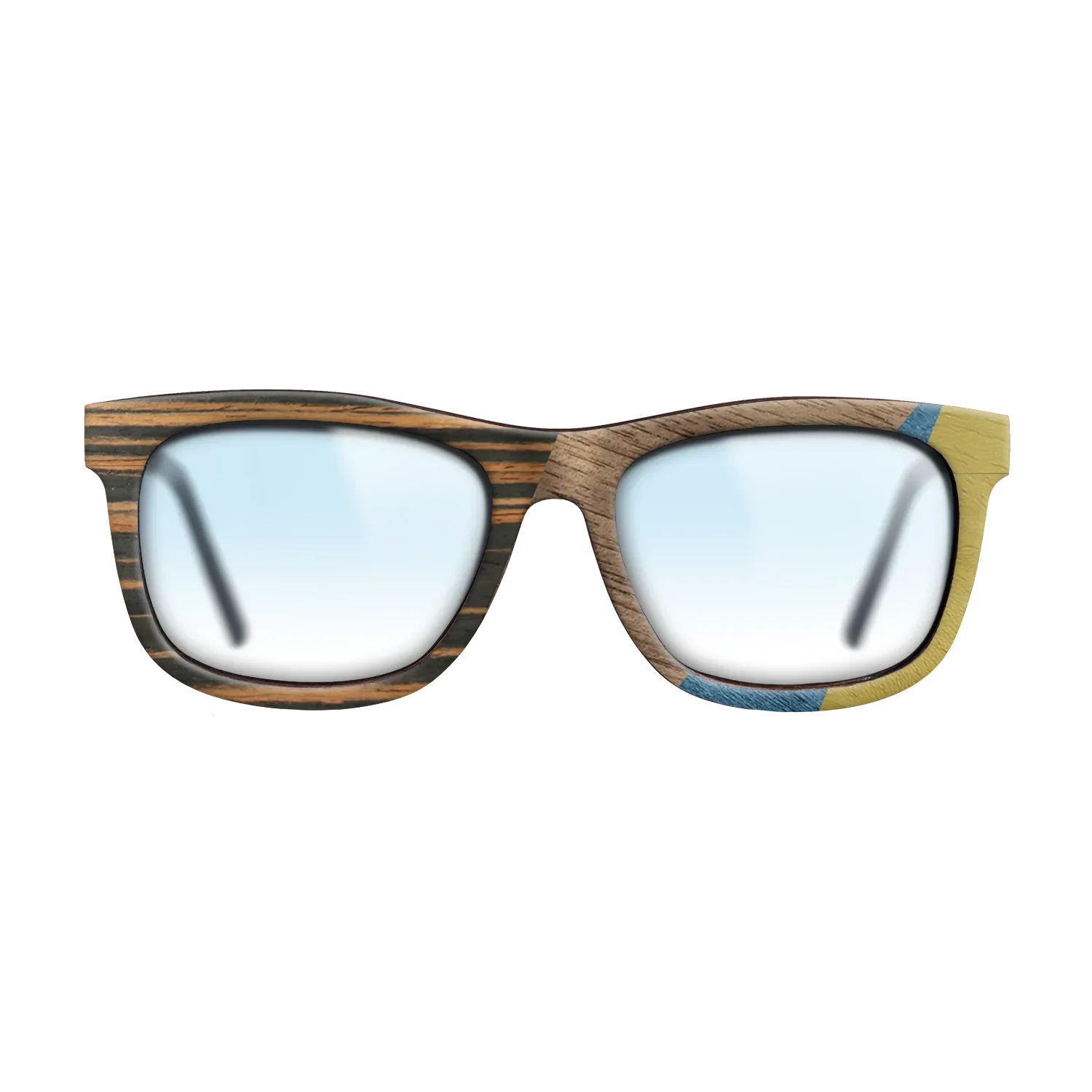 Fumed Oak,Walnut: Straight Grain,Italian Ebony,Poplar Dyed: Yellow,Poplar Dyed: Blue Denim: Angle Cut - The Hero - Square - SIRIS wood optic