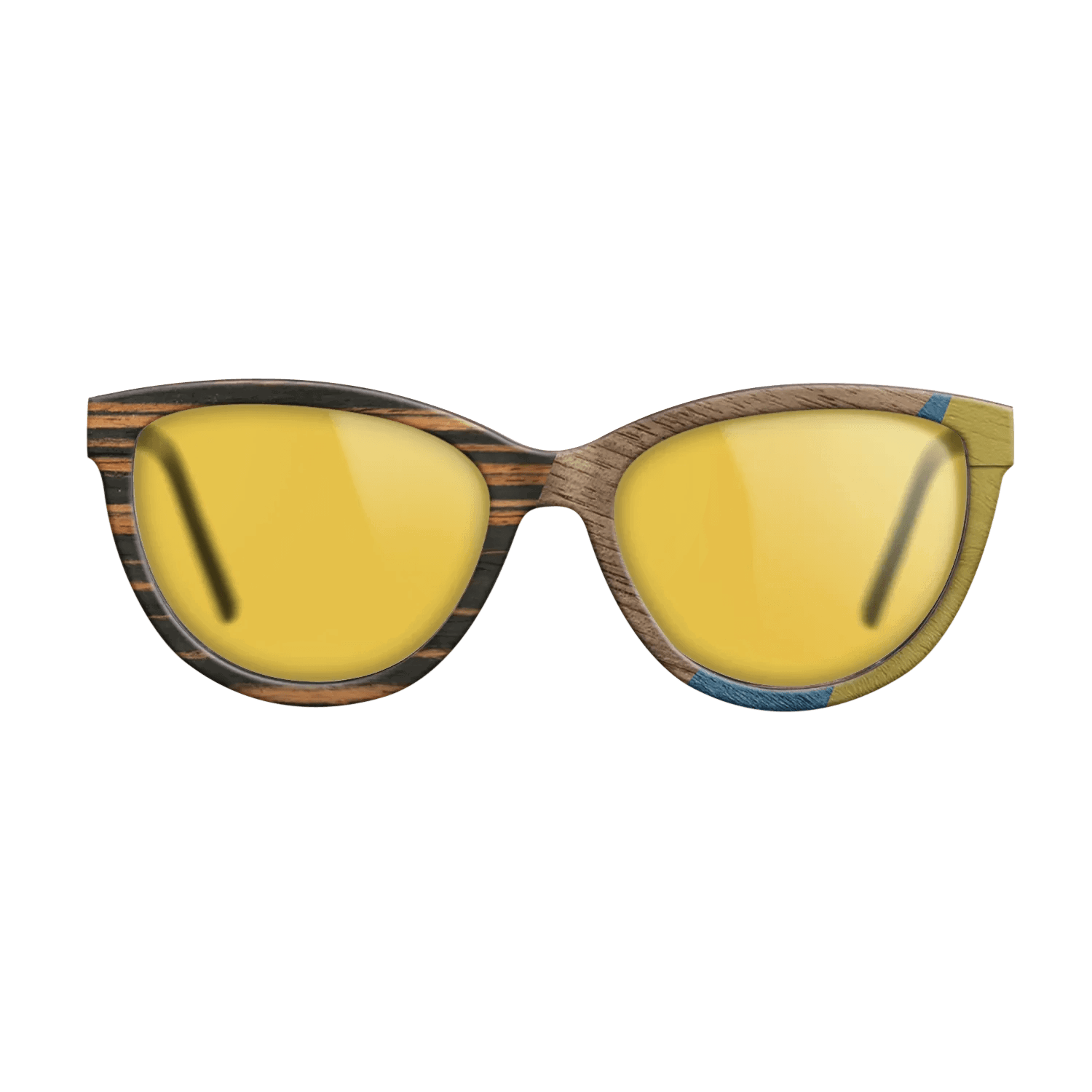 Fumed Oak,Walnut: Straight Grain,Italian Ebony,Poplar Dyed: Yellow,Poplar Dyed: Blue Denim: Angle Cut - The Maiden - Cat - SIRIS wood optic