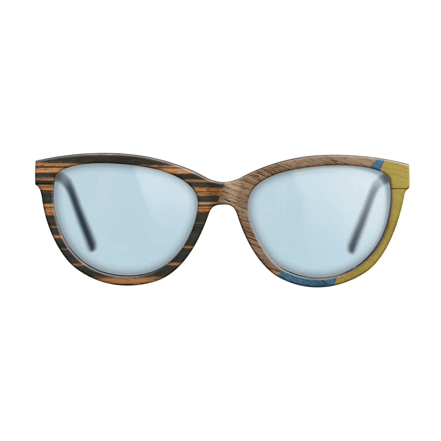 Fumed Oak,Walnut: Straight Grain,Italian Ebony,Poplar Dyed: Yellow,Poplar Dyed: Blue Denim: Angle Cut - The Maiden - Cat - SIRIS wood optic