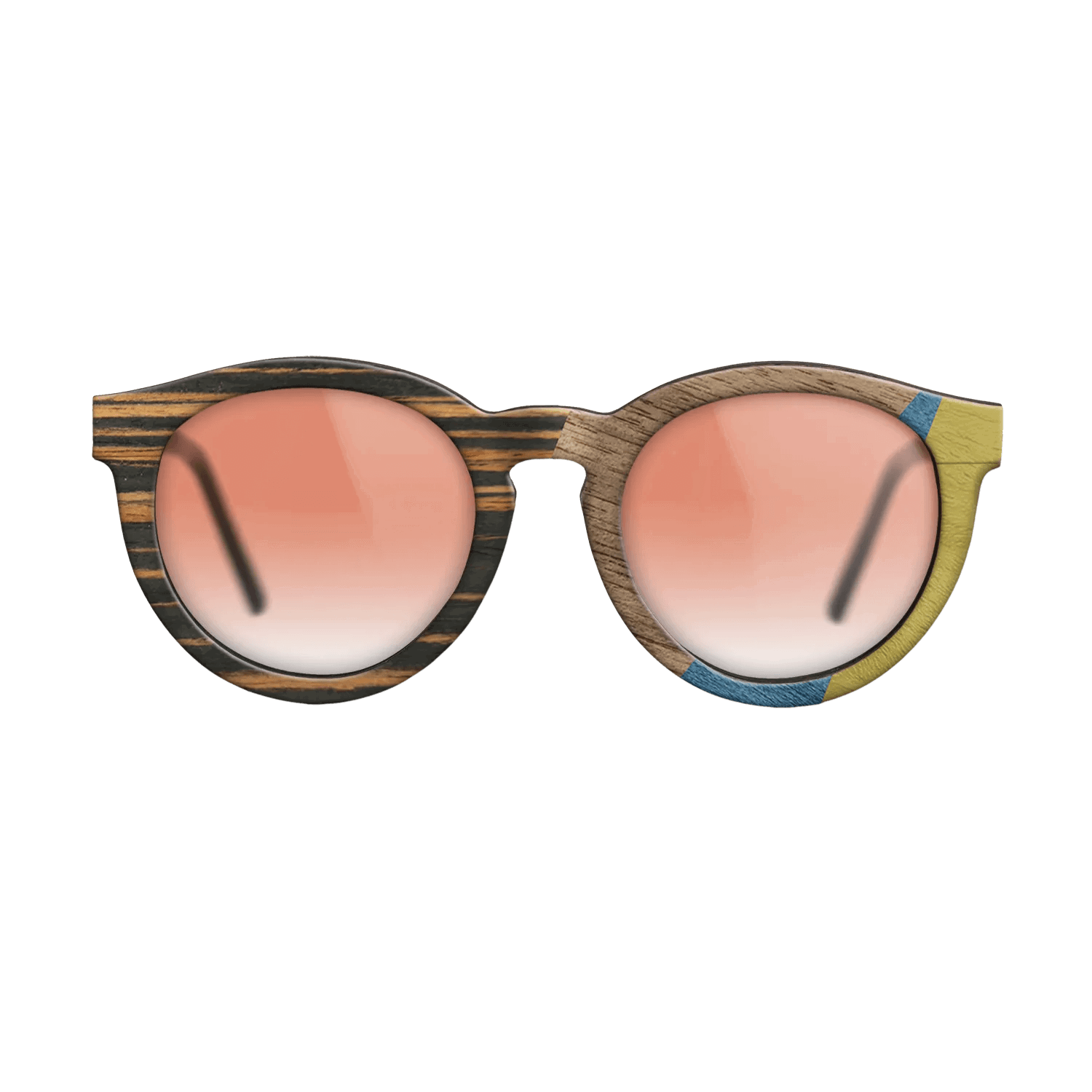 Fumed Oak,Walnut: Straight Grain,Italian Ebony,Poplar Dyed: Yellow,Poplar Dyed: Blue Denim: Angle Cut - The Rebel - Round - SIRIS wood optic