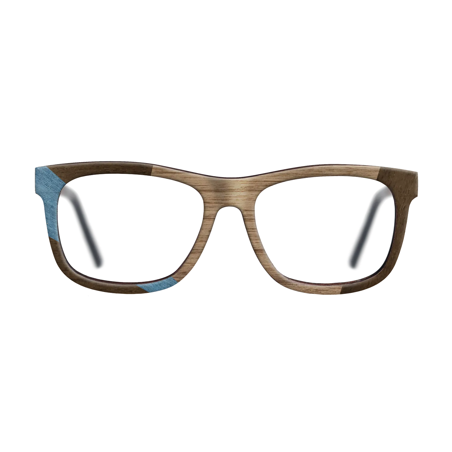 Fumed Oak,Walnut: Straight Grain,Poplar Dyed: Blue Denim,Ziricote Dark Quartered: Wedge - The Hero - Square - 1976 - SIRIS wood optic