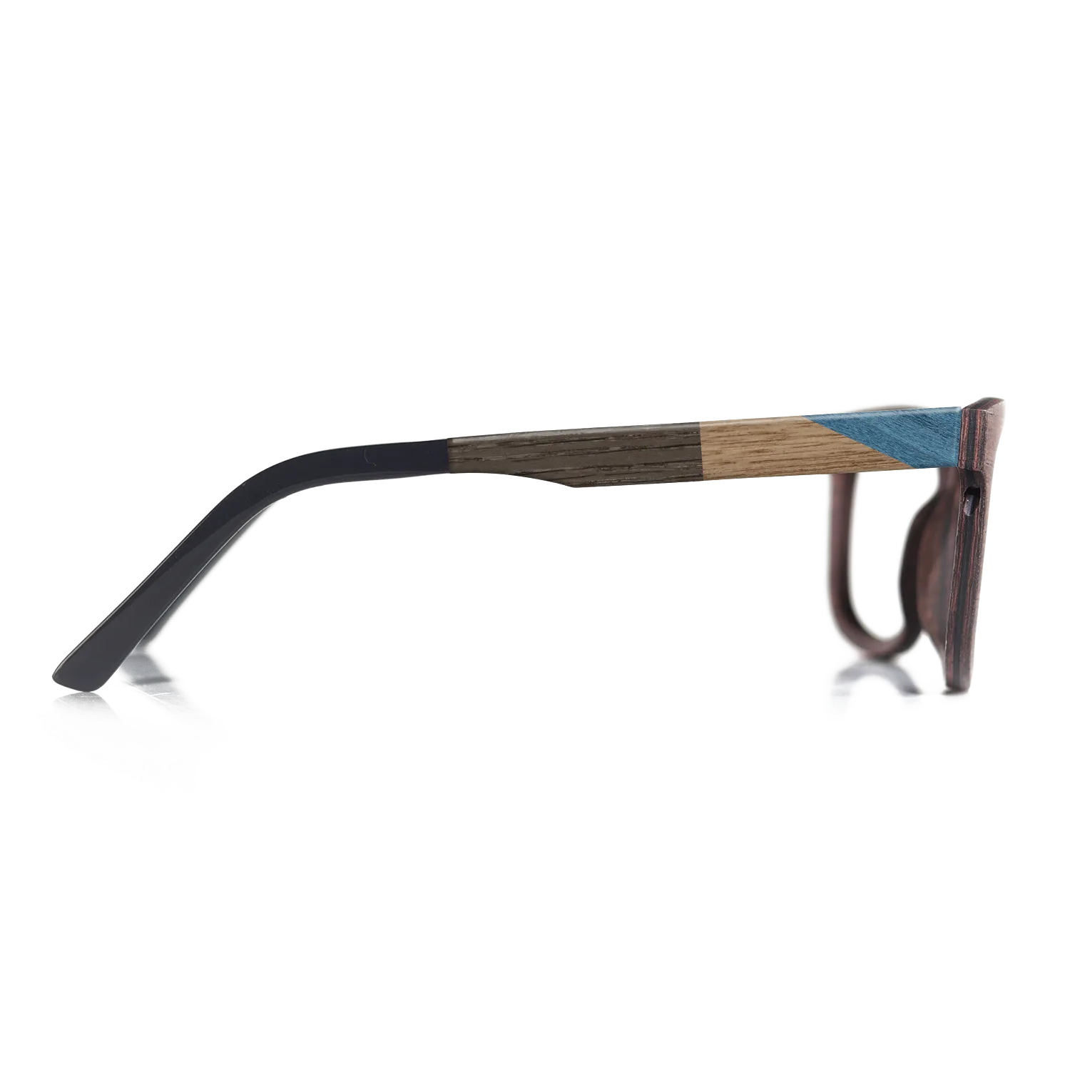 Fumed Oak,Walnut: Straight Grain,Poplar Dyed: Blue Denim,Ziricote Dark Quartered: Wedge - The Hero - Square - 1976 - SIRIS wood optic