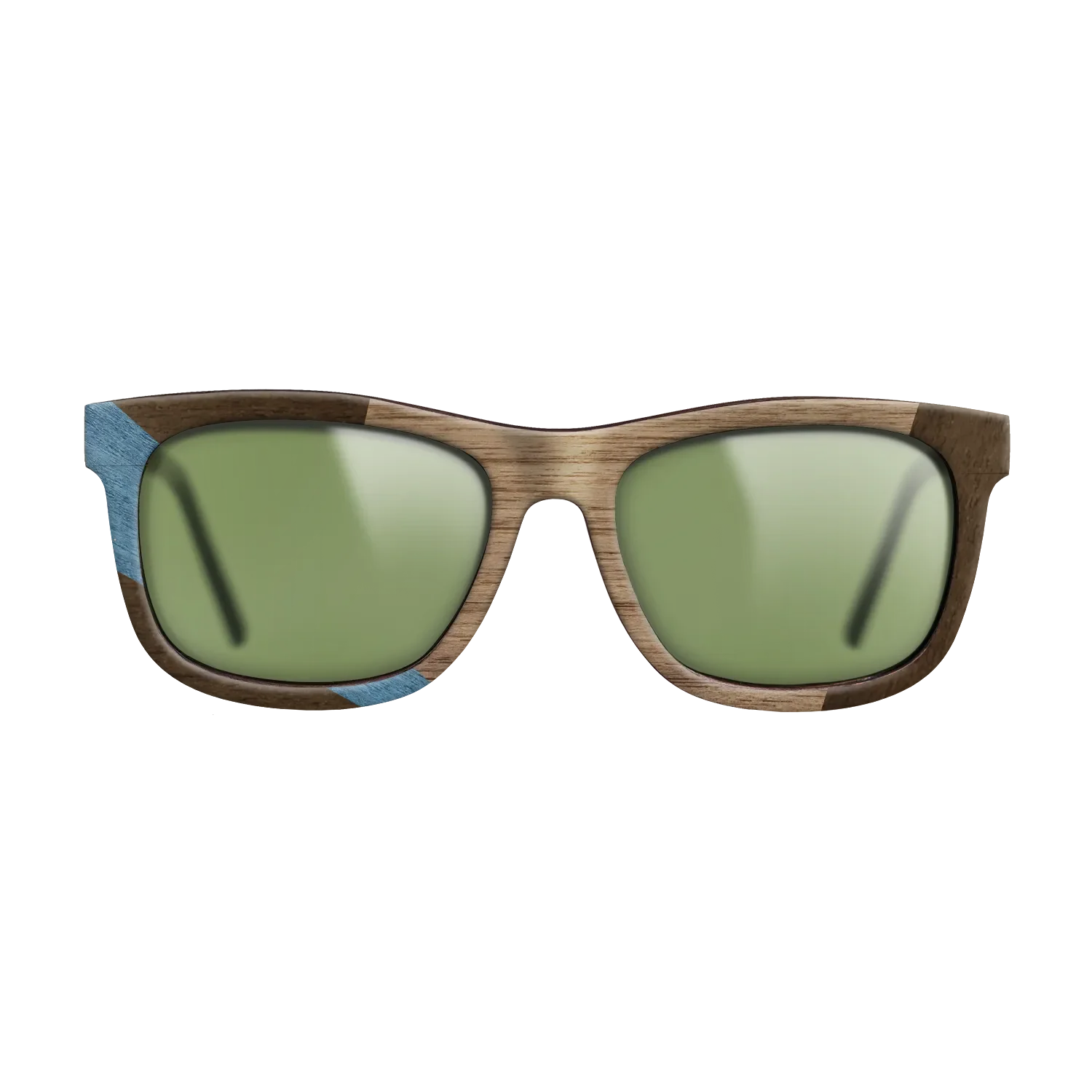 Fumed Oak,Walnut: Straight Grain,Poplar Dyed: Blue Denim,Ziricote Dark Quartered: Wedge - The Hero - Square - 1976 - SIRIS wood optic