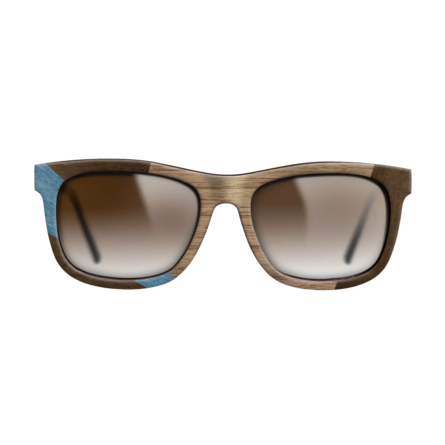 Fumed Oak,Walnut: Straight Grain,Poplar Dyed: Blue Denim,Ziricote Dark Quartered: Wedge - The Hero - Square - 1976 - SIRIS wood optic