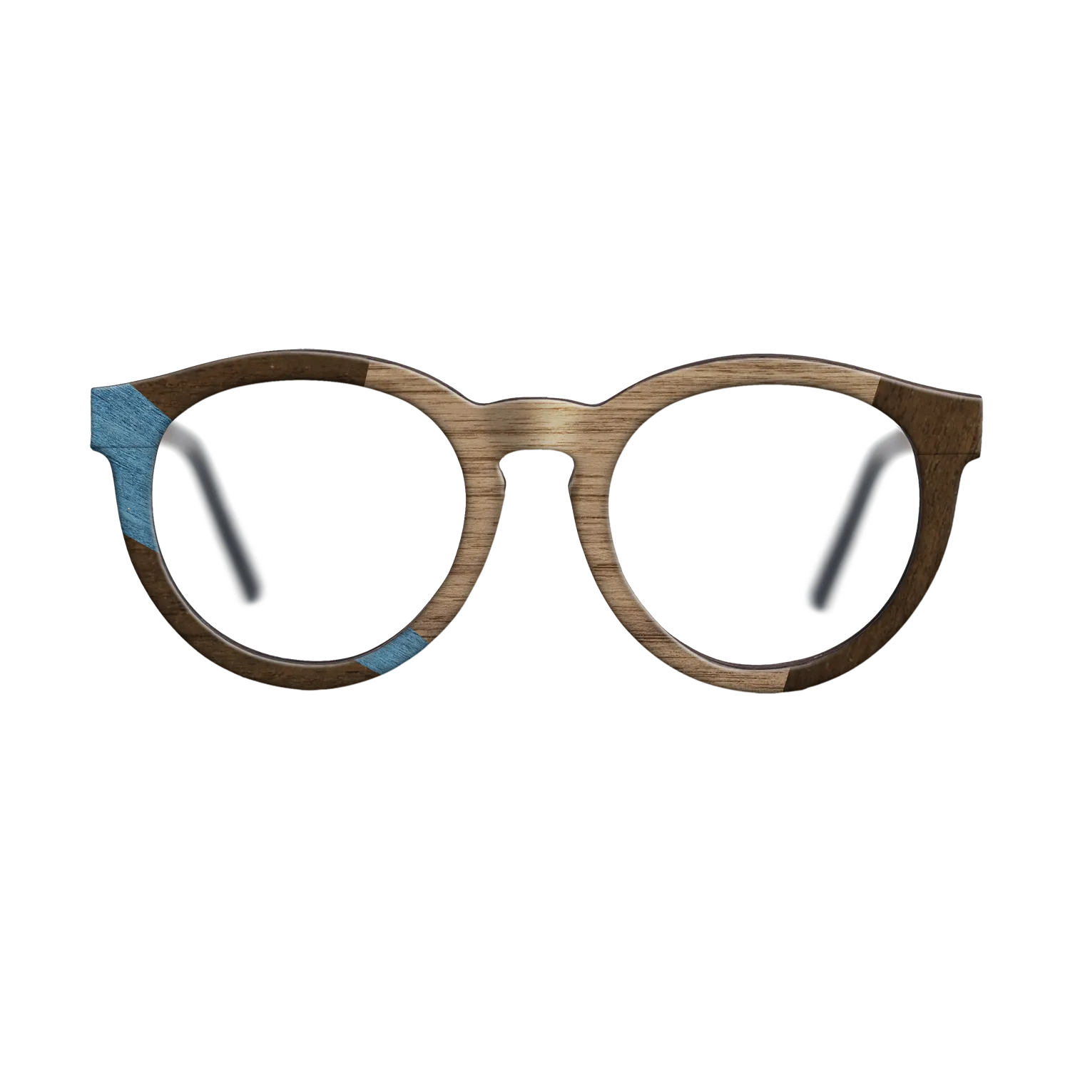 Fumed Oak,Walnut: Straight Grain,Poplar Dyed: Blue Denim,Ziricote Dark Quartered: Wedge - The Rebel - Round - 1976 - SIRIS wood optic