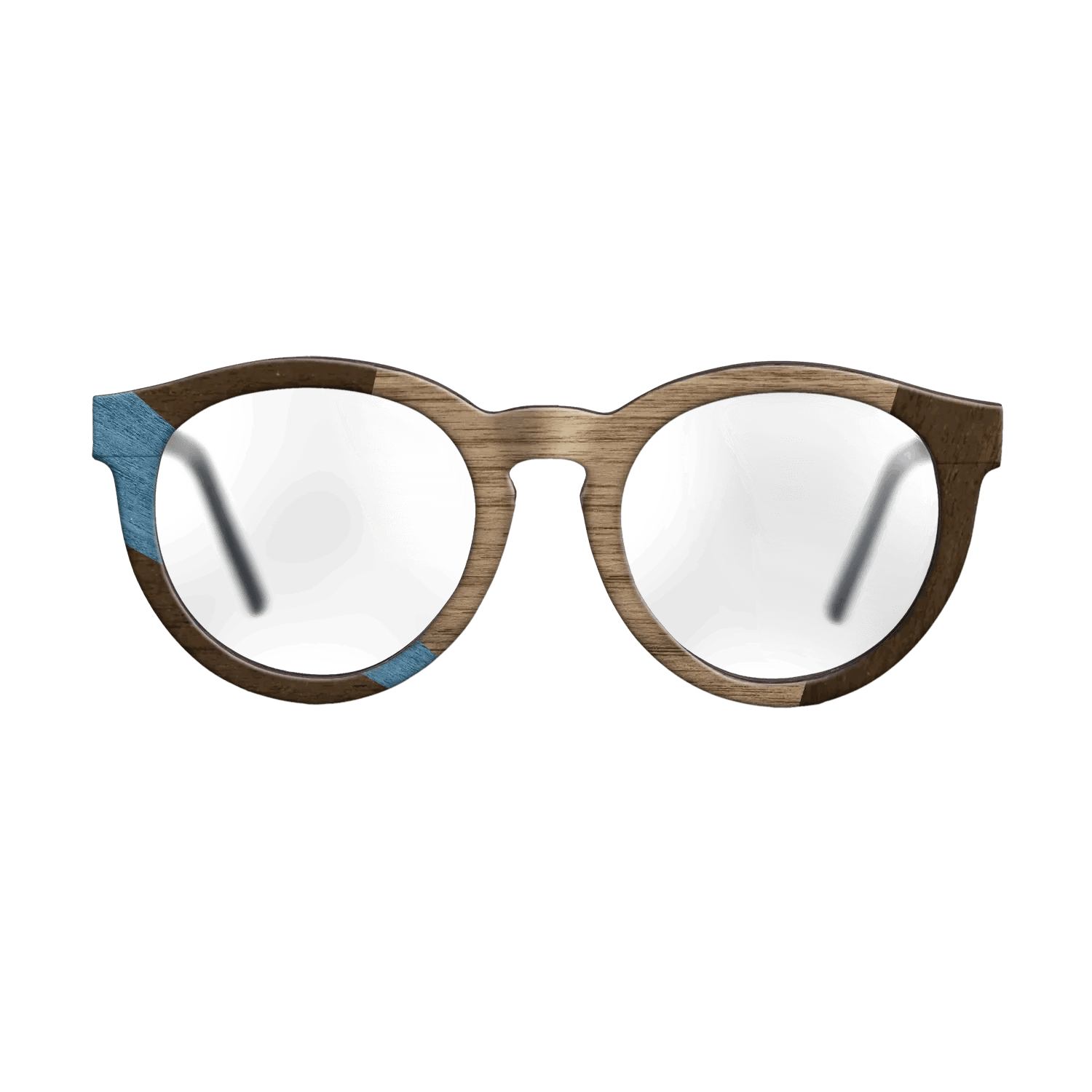 Fumed Oak,Walnut: Straight Grain,Poplar Dyed: Blue Denim,Ziricote Dark Quartered: Wedge - The Rebel - Round - 1976 - SIRIS wood optic