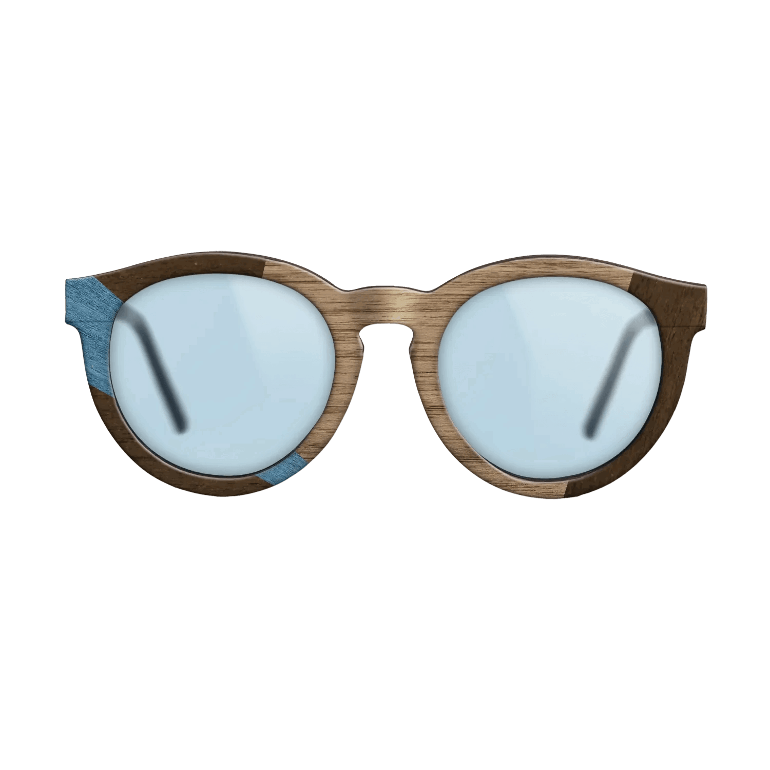 Fumed Oak,Walnut: Straight Grain,Poplar Dyed: Blue Denim,Ziricote Dark Quartered: Wedge - The Rebel - Round - 1976 - SIRIS wood optic