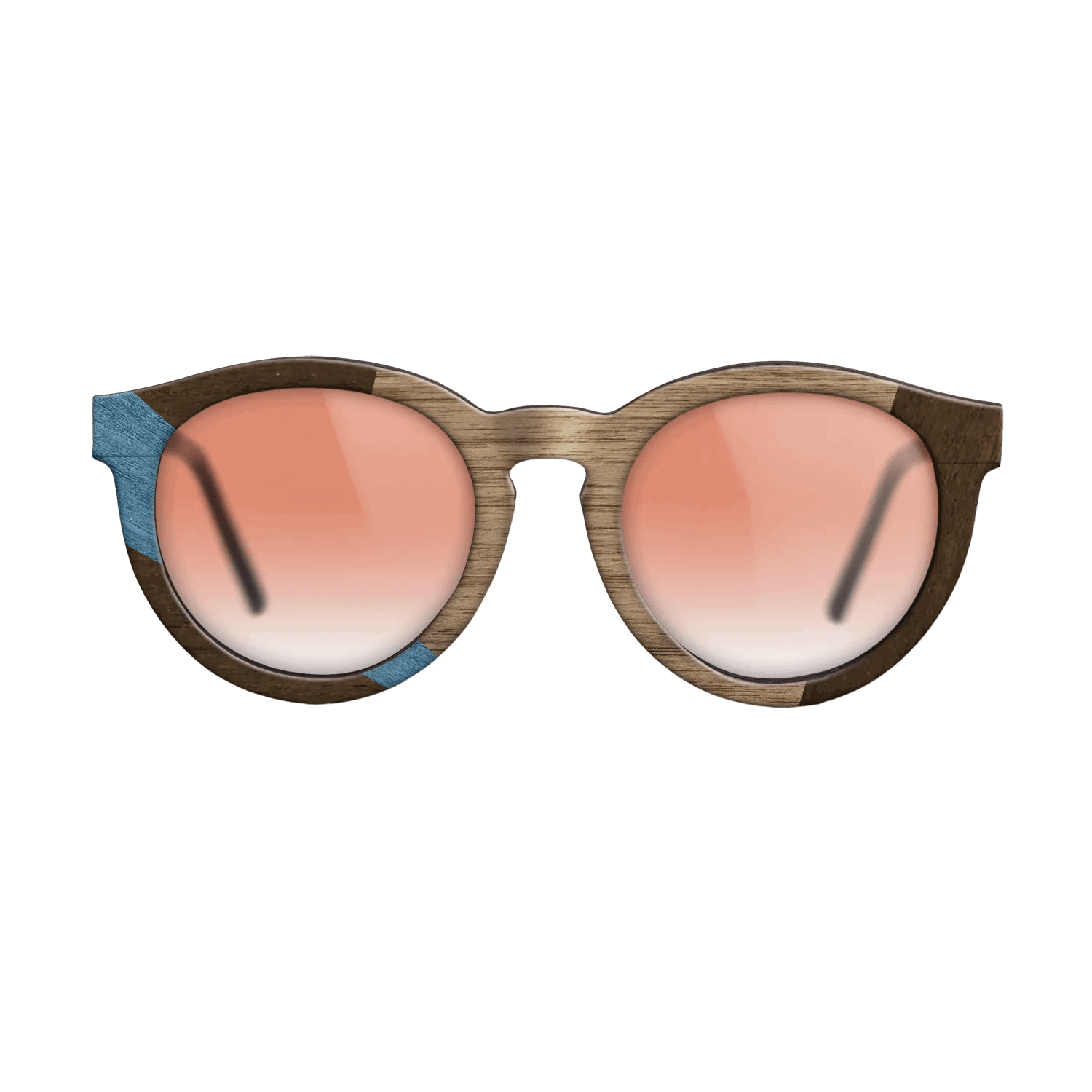 Fumed Oak,Walnut: Straight Grain,Poplar Dyed: Blue Denim,Ziricote Dark Quartered: Wedge - The Rebel - Round - 1976 - SIRIS wood optic