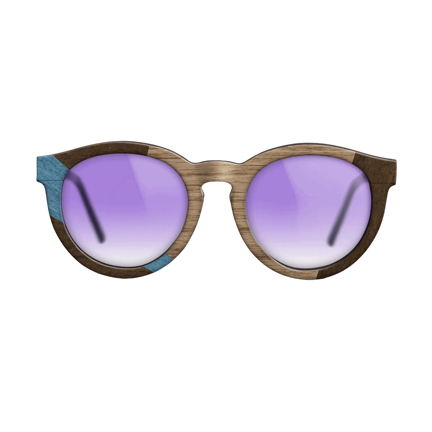 Fumed Oak,Walnut: Straight Grain,Poplar Dyed: Blue Denim,Ziricote Dark Quartered: Wedge - The Rebel - Round - 1976 - SIRIS wood optic