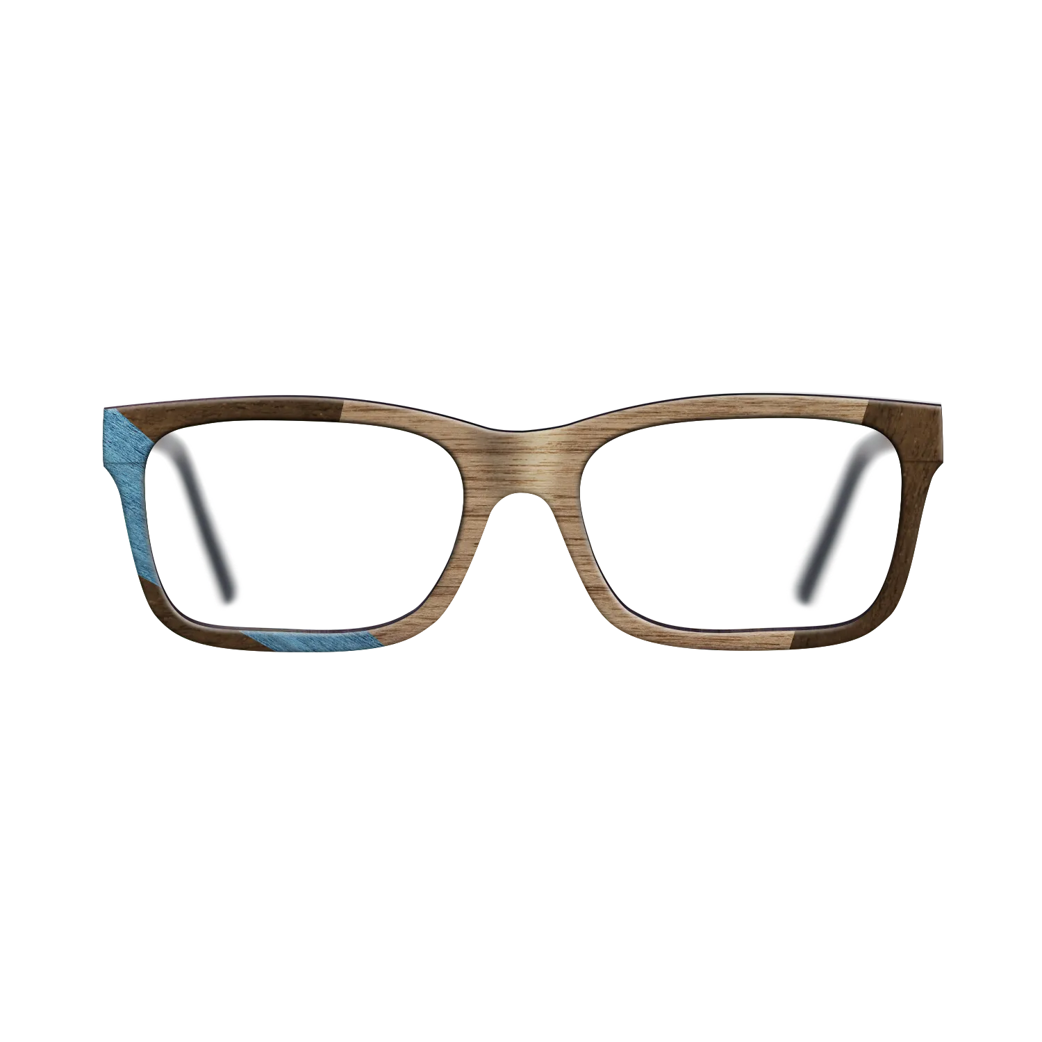 Fumed Oak,Walnut: Straight Grain,Poplar Dyed: Blue Denim,Ziricote Dark Quartered: Wedge - The Sage - Rectangle - 1976 - SIRIS wood optic