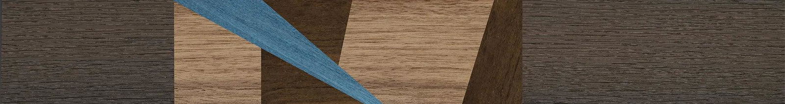 Fumed Oak,Walnut: Straight Grain,Poplar Dyed: Blue Denim,Ziricote Dark Quartered: Wedge - The Sage - Rectangle - 1976 - SIRIS wood optic