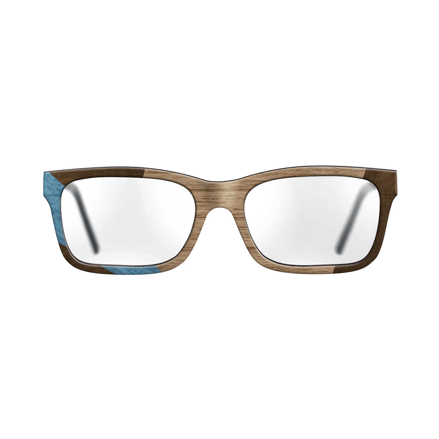 Fumed Oak,Walnut: Straight Grain,Poplar Dyed: Blue Denim,Ziricote Dark Quartered: Wedge - The Sage - Rectangle - 1976 - SIRIS wood optic