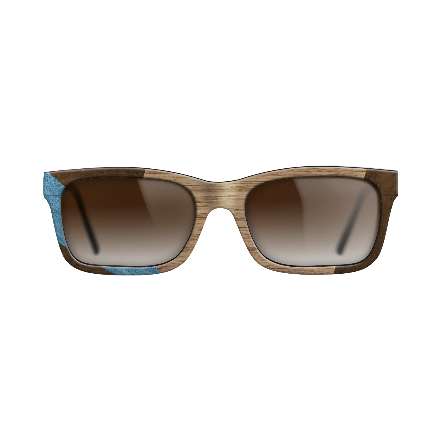 Fumed Oak,Walnut: Straight Grain,Poplar Dyed: Blue Denim,Ziricote Dark Quartered: Wedge - The Sage - Rectangle - 1976 - SIRIS wood optic