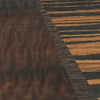 Fumed Oak,Walnut: Straight Grain,Poplar Dyed: Grey: Angle Cut - The Maiden - Cat - SIRIS wood optic