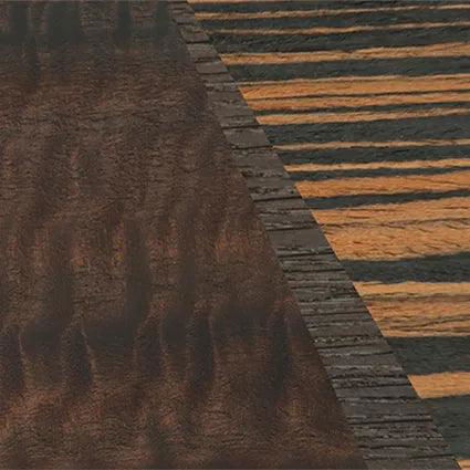 Fumed Oak,Walnut: Straight Grain,Poplar Dyed: Grey: Angle Cut - The Sage - Rectangle - SIRIS wood optic