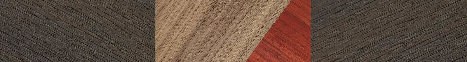 Fumed Oak,Walnut: Straight Grain,Poplar Dyed: Red: Angle Cut - The Hero - Square - 2019 - SIRIS wood optic