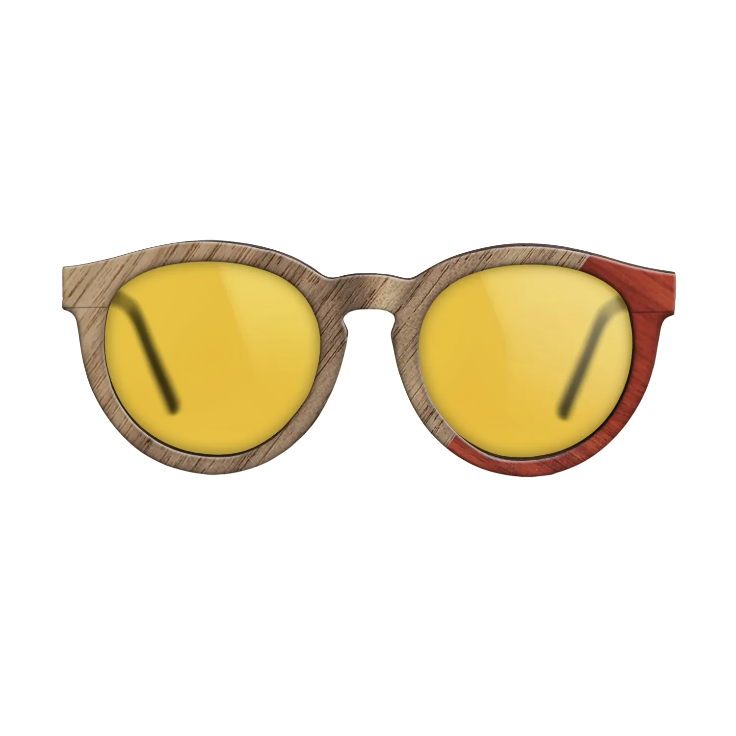Fumed Oak,Walnut: Straight Grain,Poplar Dyed: Red: Angle Cut - The Rebel - Round - 2019 - SIRIS wood optic