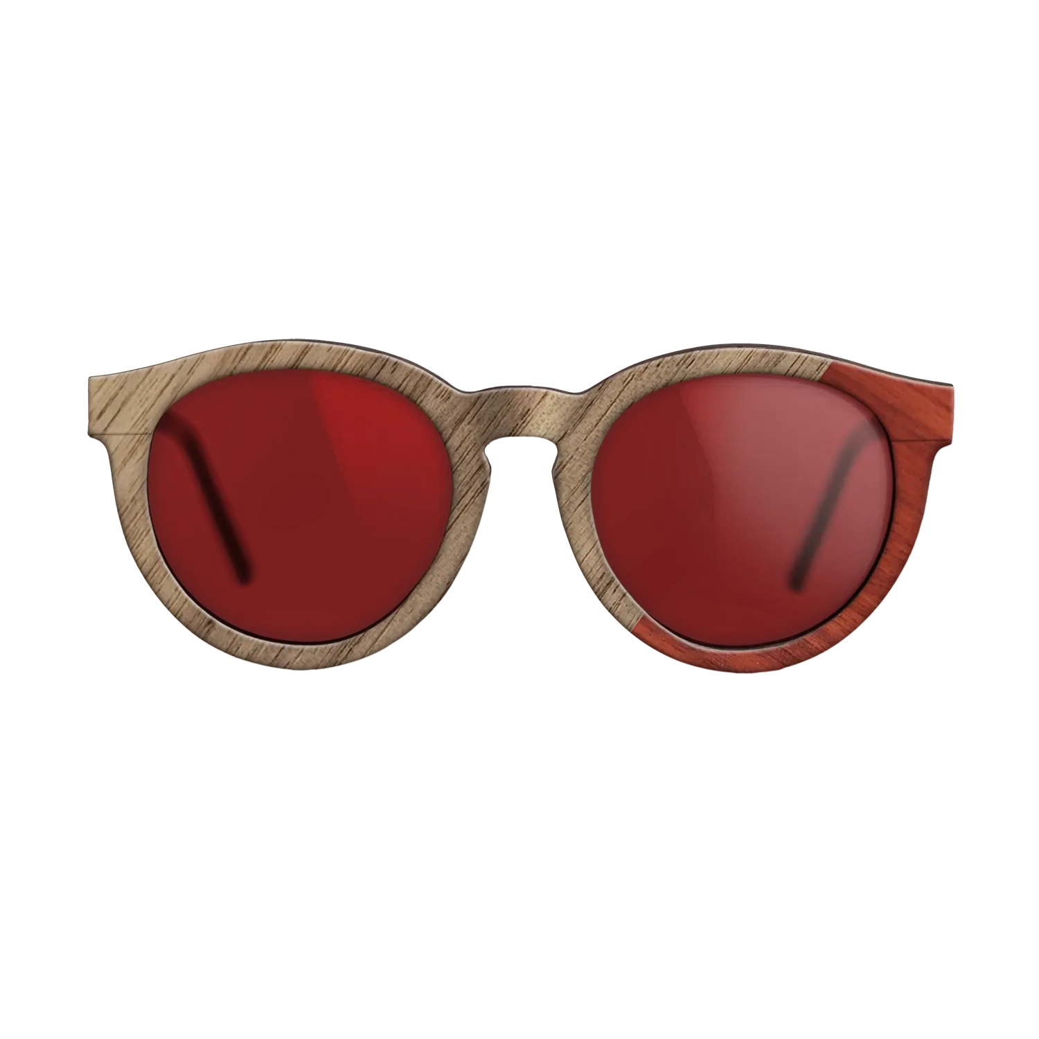Fumed Oak,Walnut: Straight Grain,Poplar Dyed: Red: Angle Cut - The Rebel - Round - 2019 - SIRIS wood optic