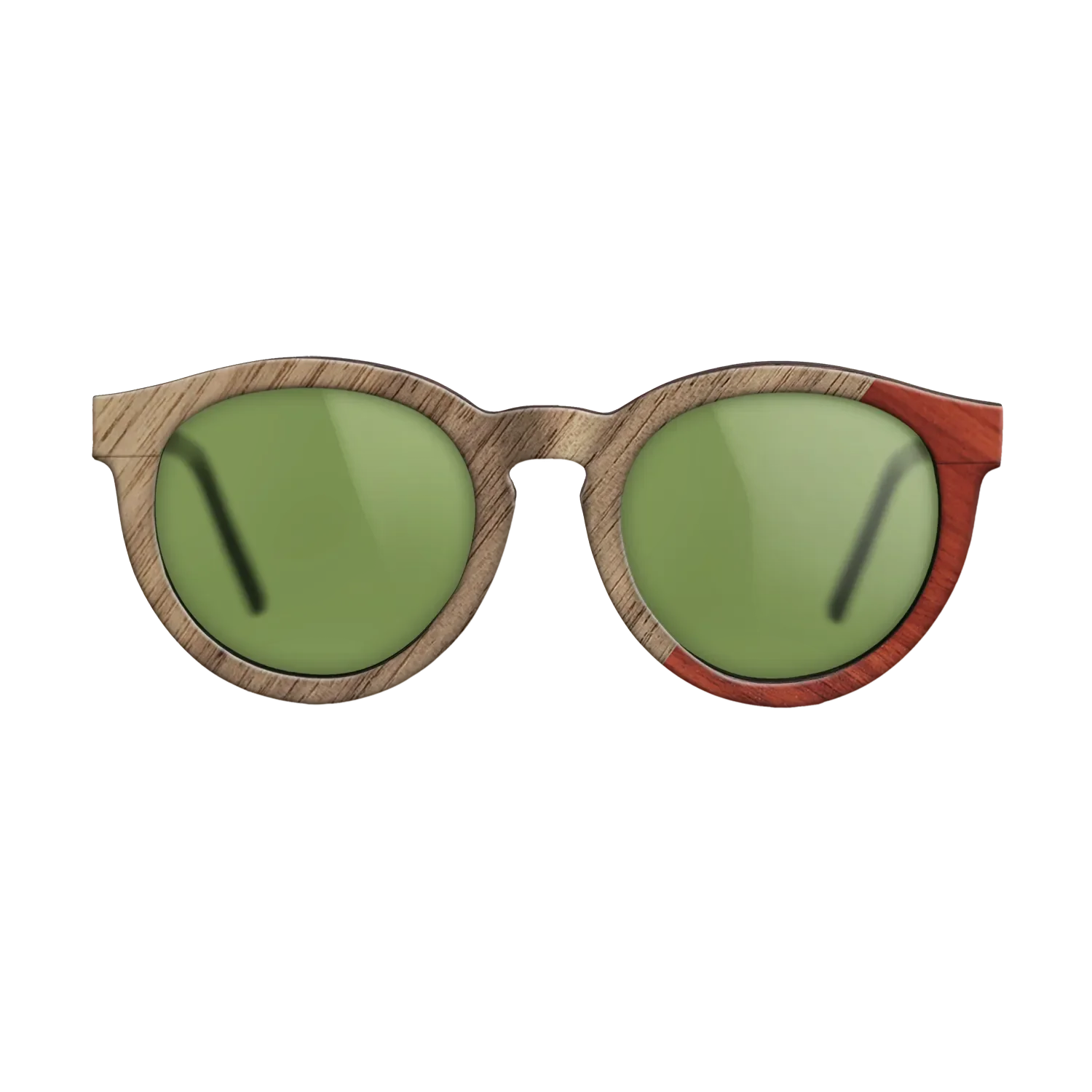 Fumed Oak,Walnut: Straight Grain,Poplar Dyed: Red: Angle Cut - The Rebel - Round - 2019 - SIRIS wood optic