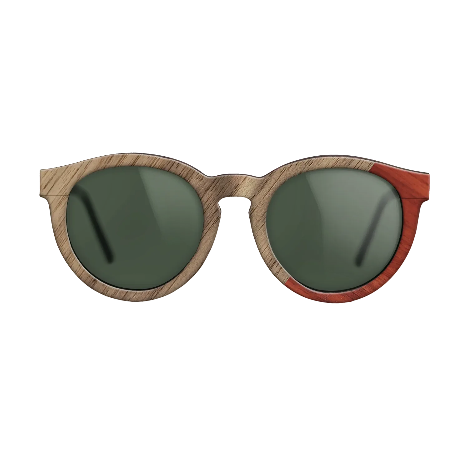 Fumed Oak,Walnut: Straight Grain,Poplar Dyed: Red: Angle Cut - The Rebel - Round - 2019 - SIRIS wood optic