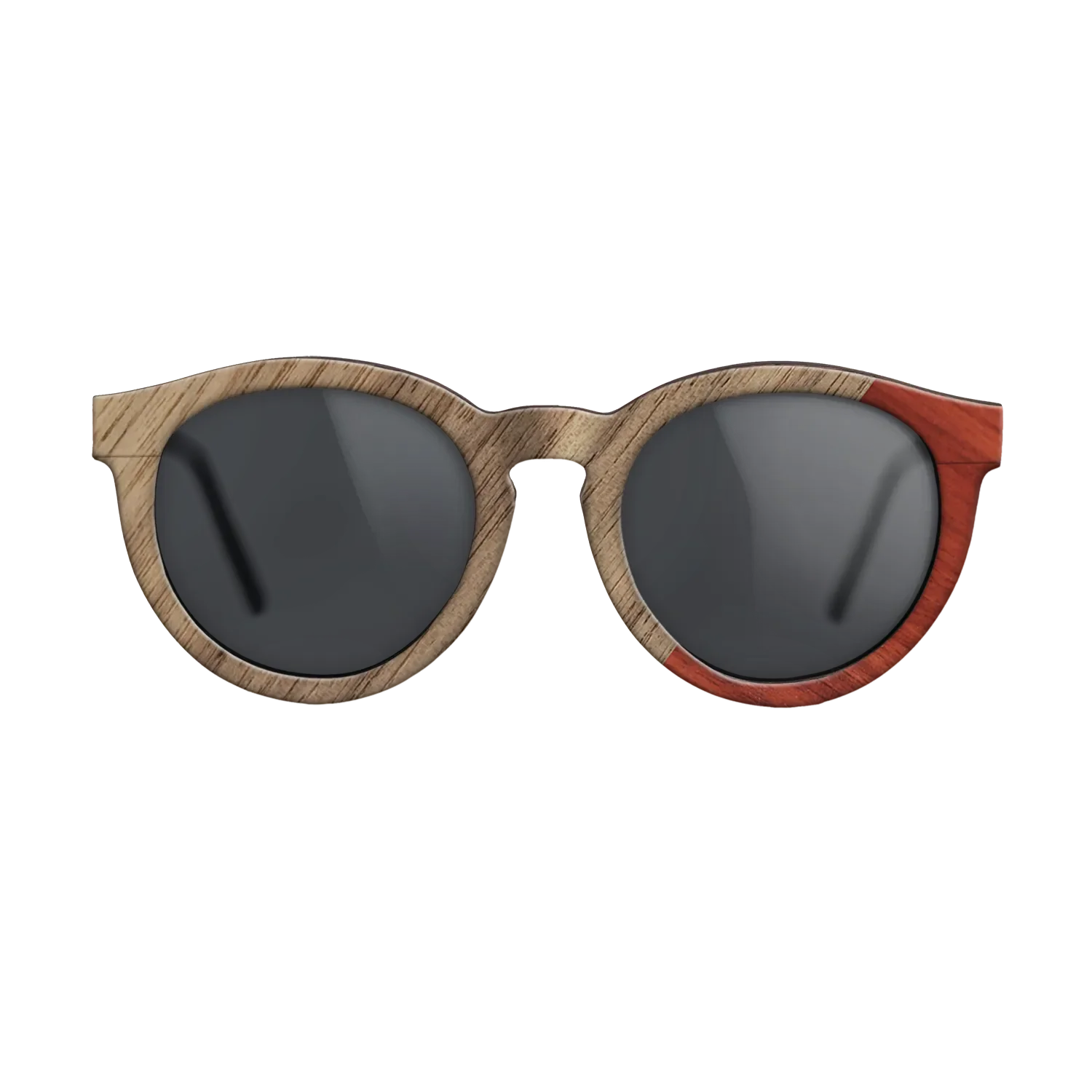 Fumed Oak,Walnut: Straight Grain,Poplar Dyed: Red: Angle Cut - The Rebel - Round - 2019 - SIRIS wood optic