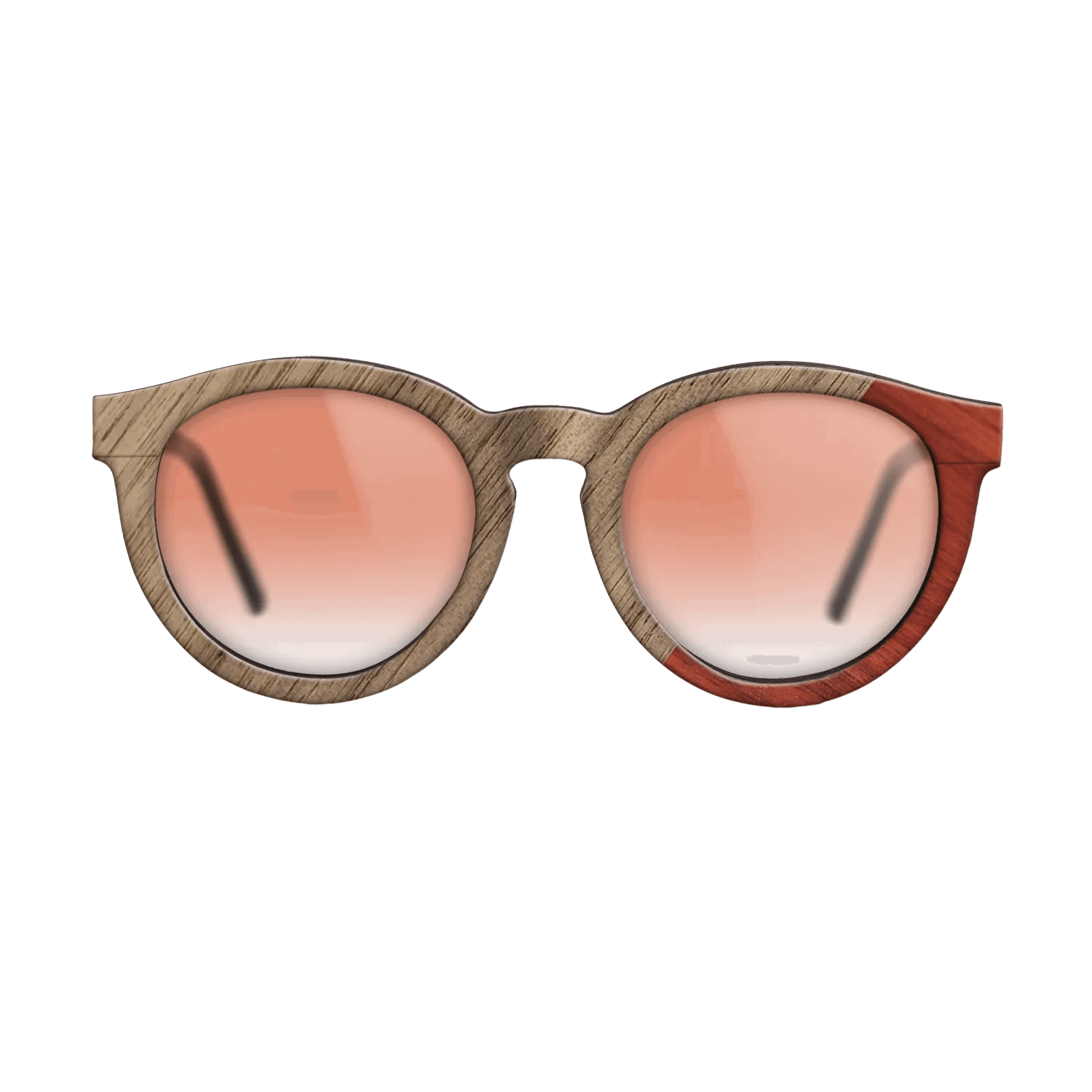 Fumed Oak,Walnut: Straight Grain,Poplar Dyed: Red: Angle Cut - The Rebel - Round - 2019 - SIRIS wood optic