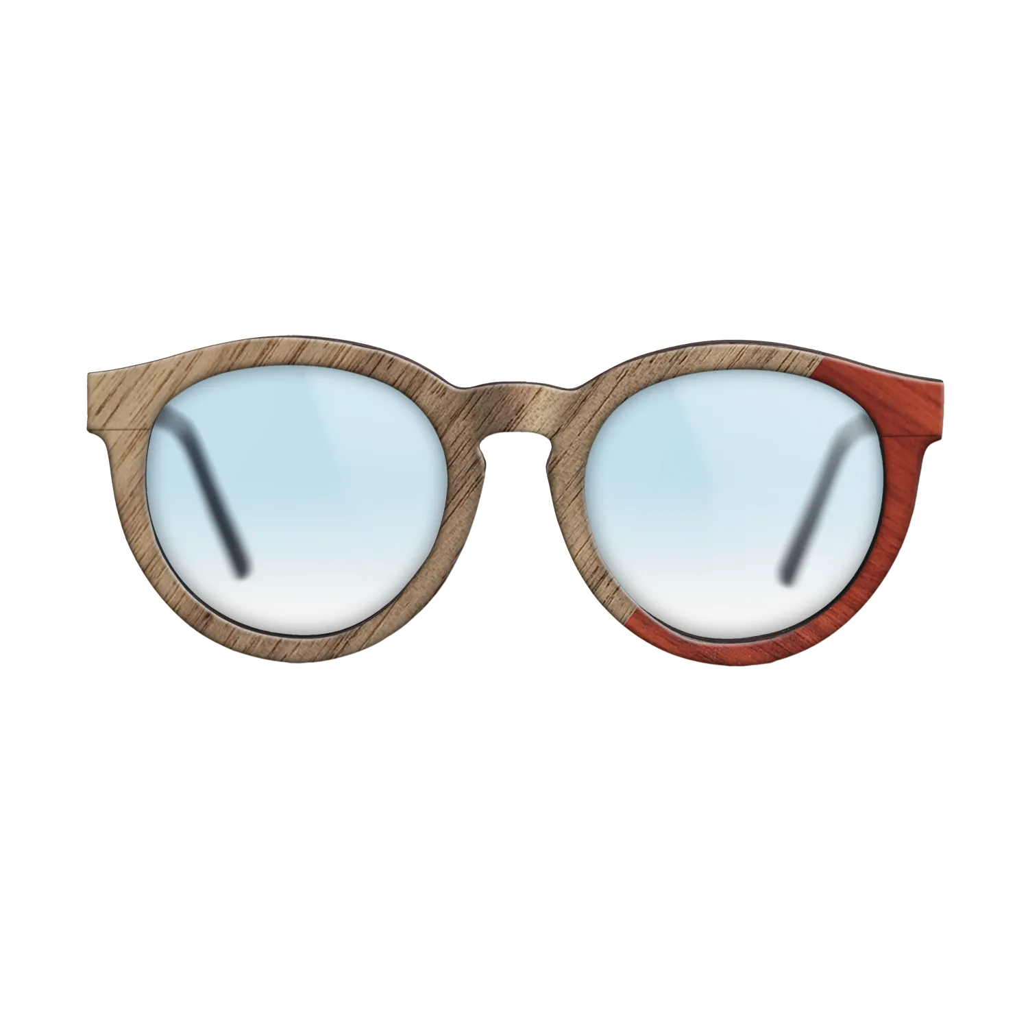 Fumed Oak,Walnut: Straight Grain,Poplar Dyed: Red: Angle Cut - The Rebel - Round - 2019 - SIRIS wood optic
