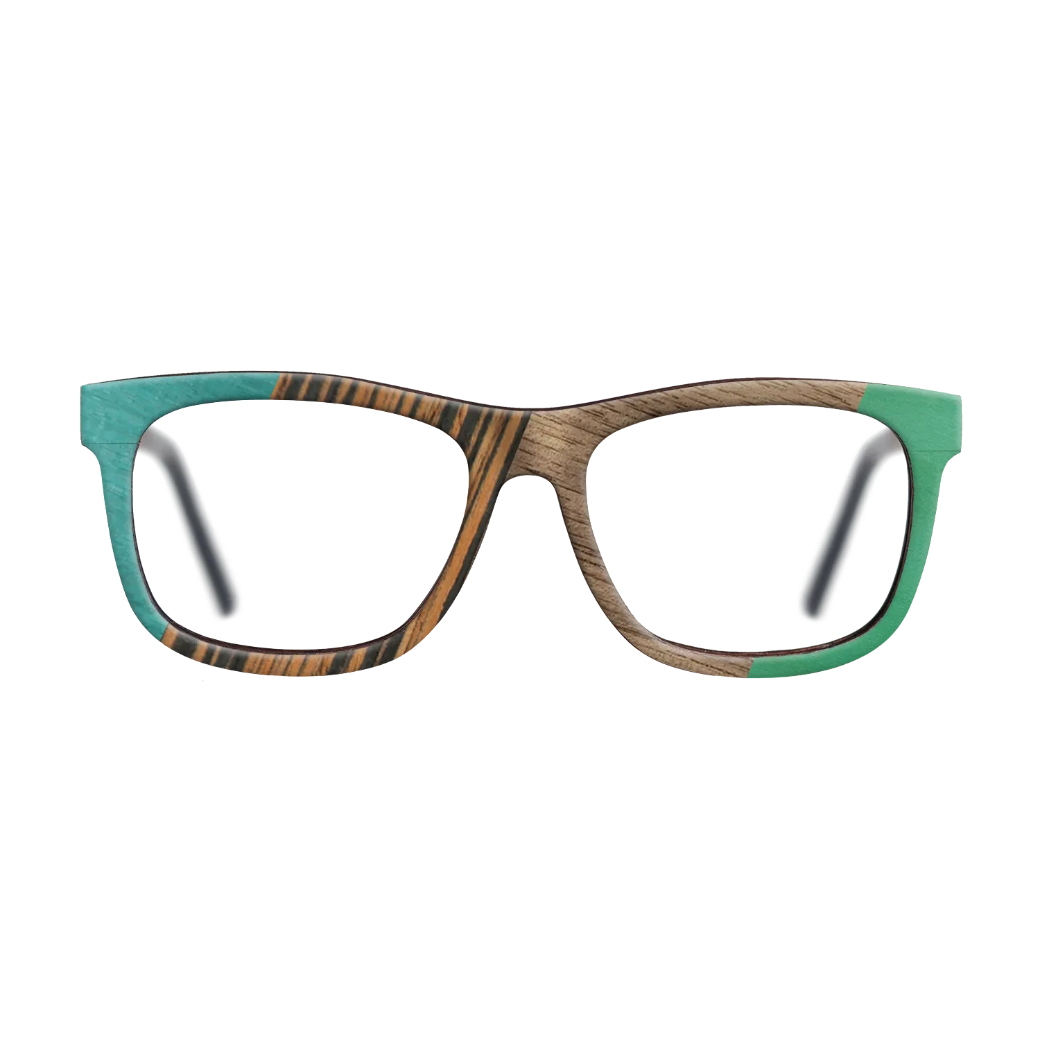 Fumed Oak,Walnut: Straight Grain,Poplar Dyed: Turquoise,Italian Ebony,Poplar Dyed: Green: Angle Cut - The Hero - Square - SIRIS wood optic