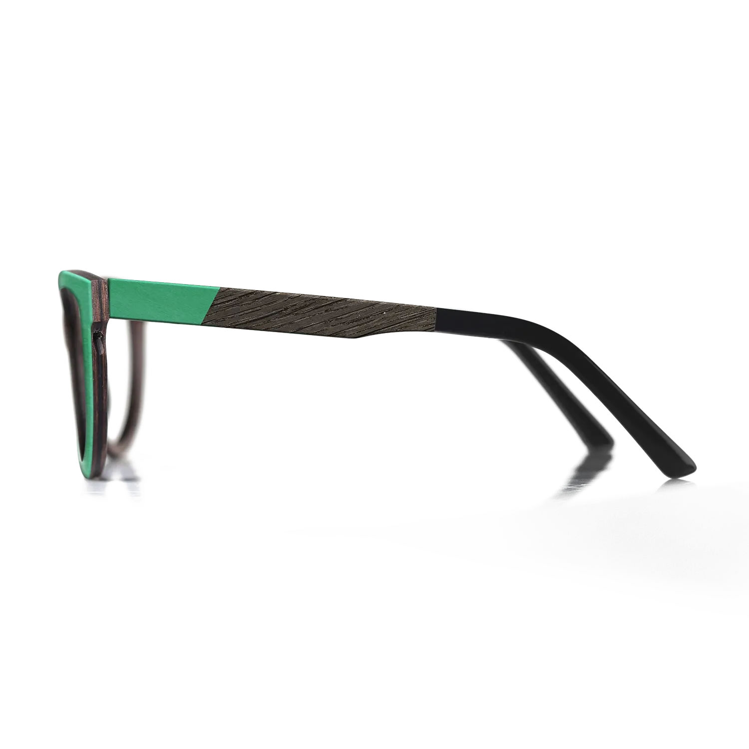 Fumed Oak,Walnut: Straight Grain,Poplar Dyed: Turquoise,Italian Ebony,Poplar Dyed: Green: Angle Cut - The Hero - Square - SIRIS wood optic